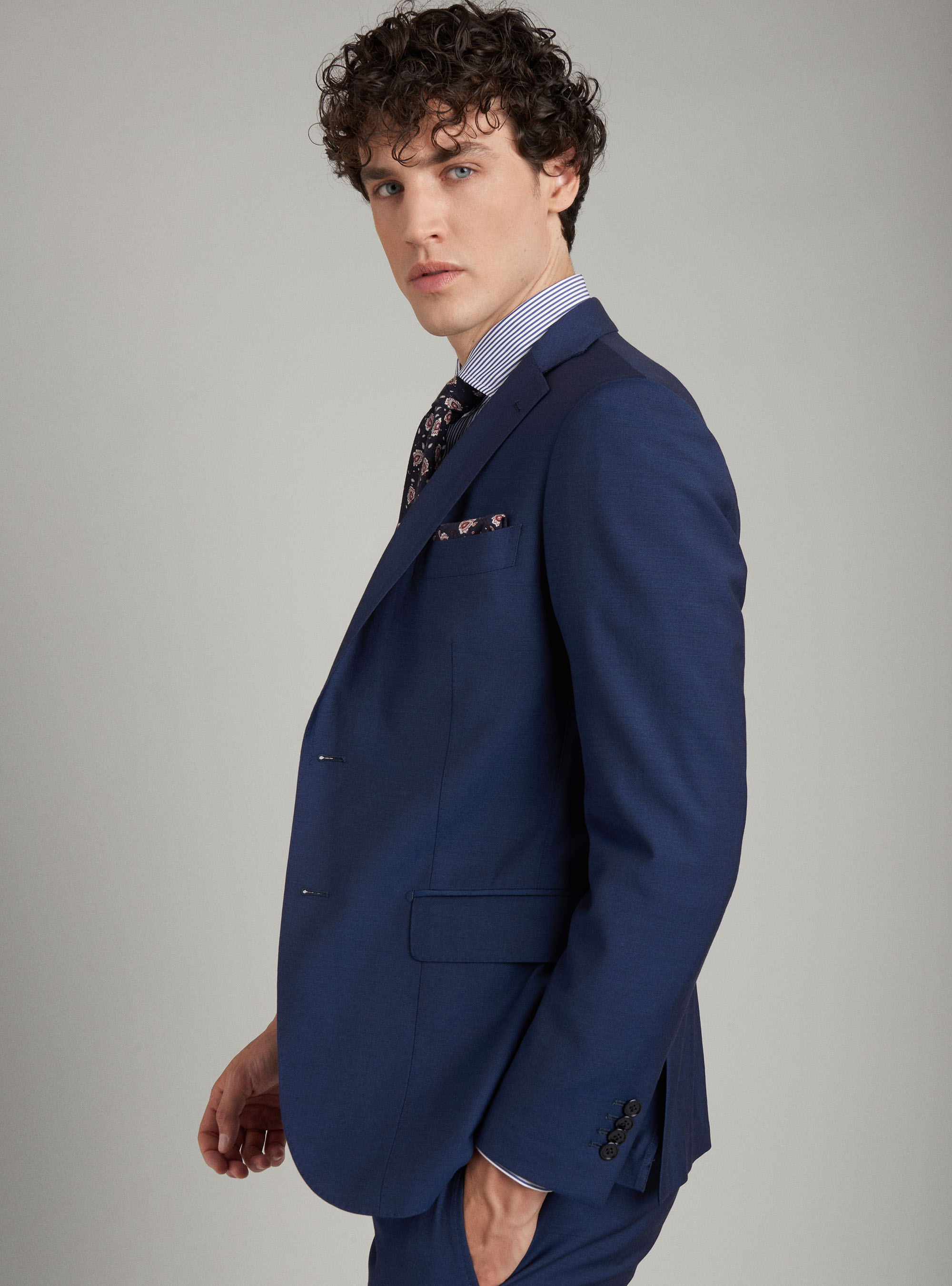 Giacca per abito in pura lana superfine 120's, BASALTO