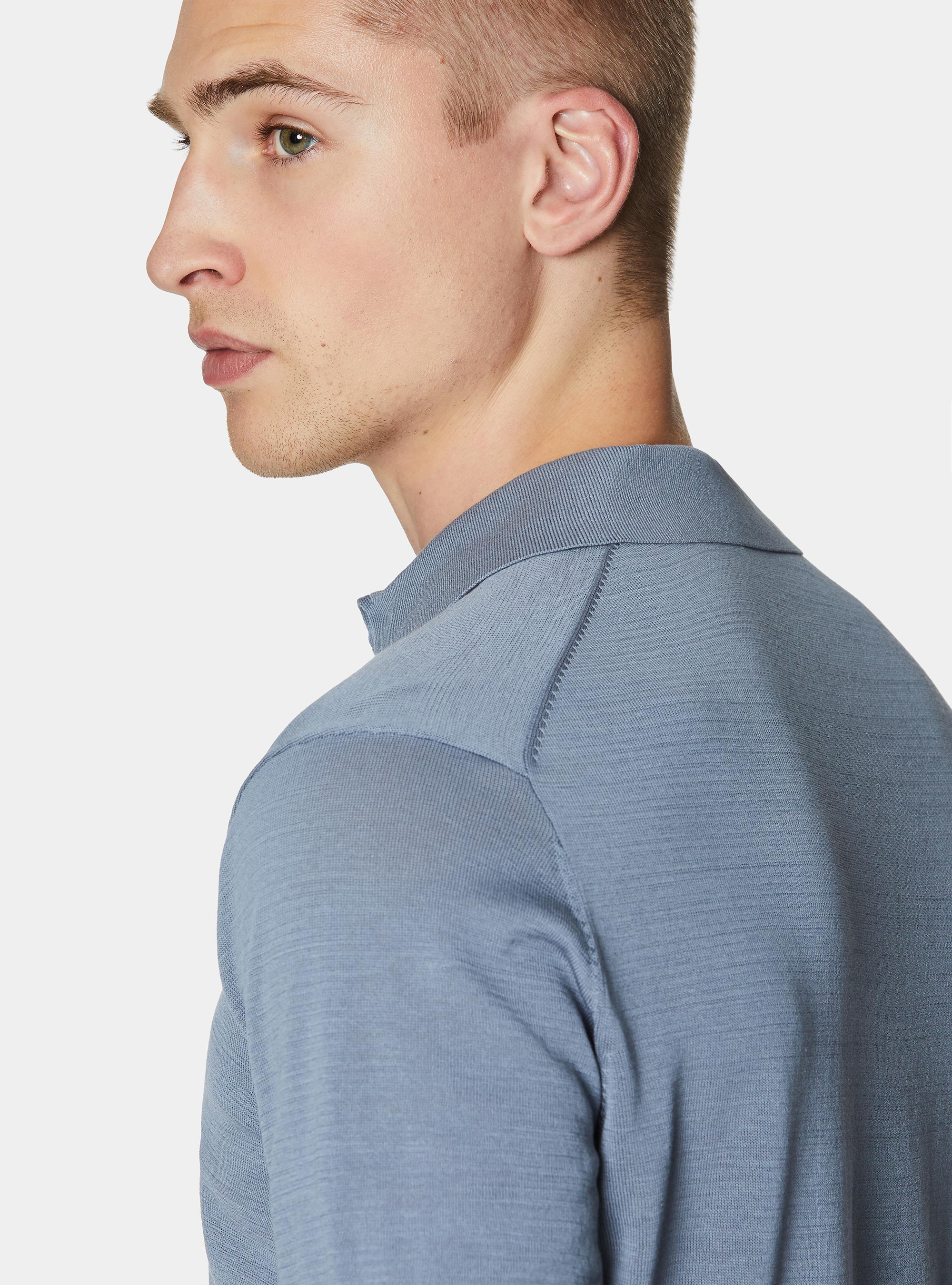 Cotton and silk polo shirt, AVIO 0292C