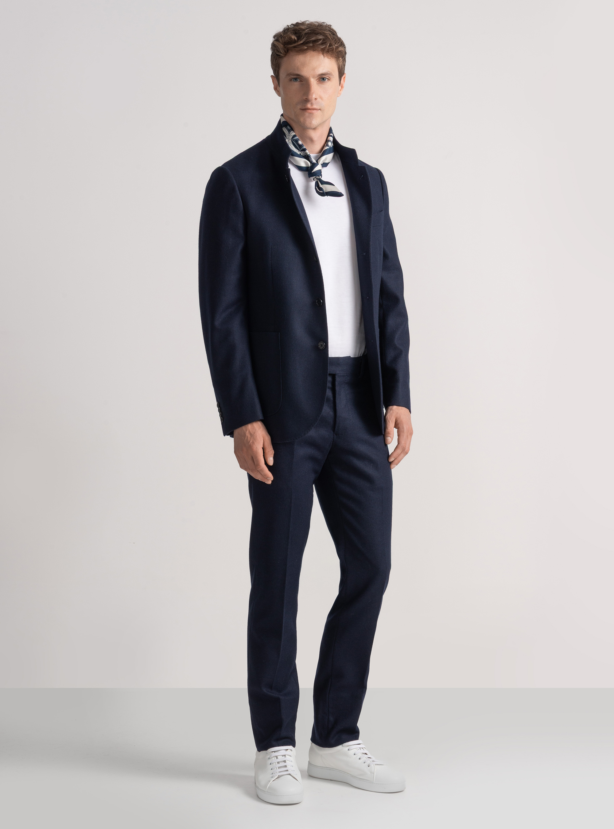 Korean wool flannel blazer, NAVY BLUE