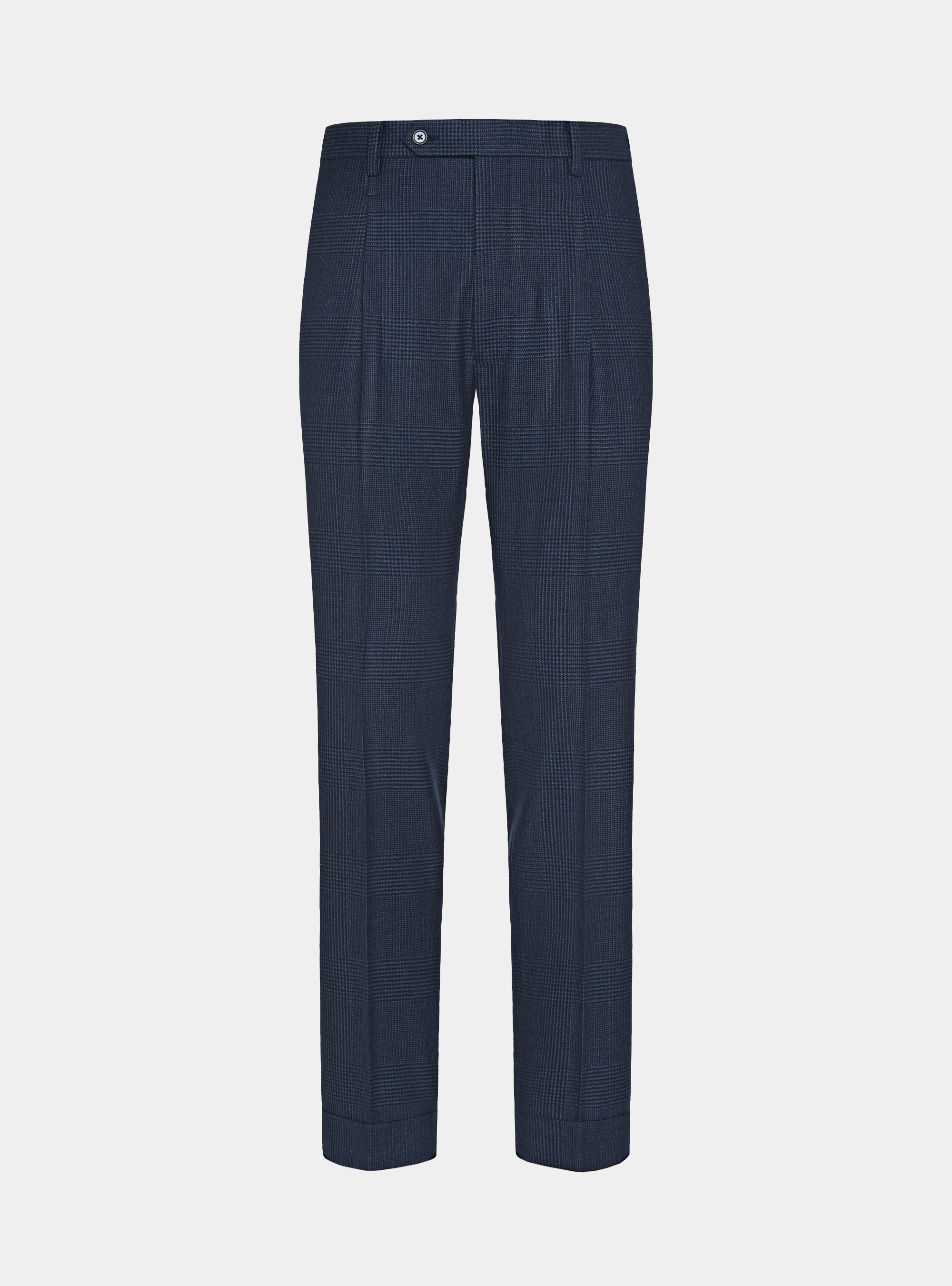 Pantaloni in pura lana fantasia, BLU NAVY