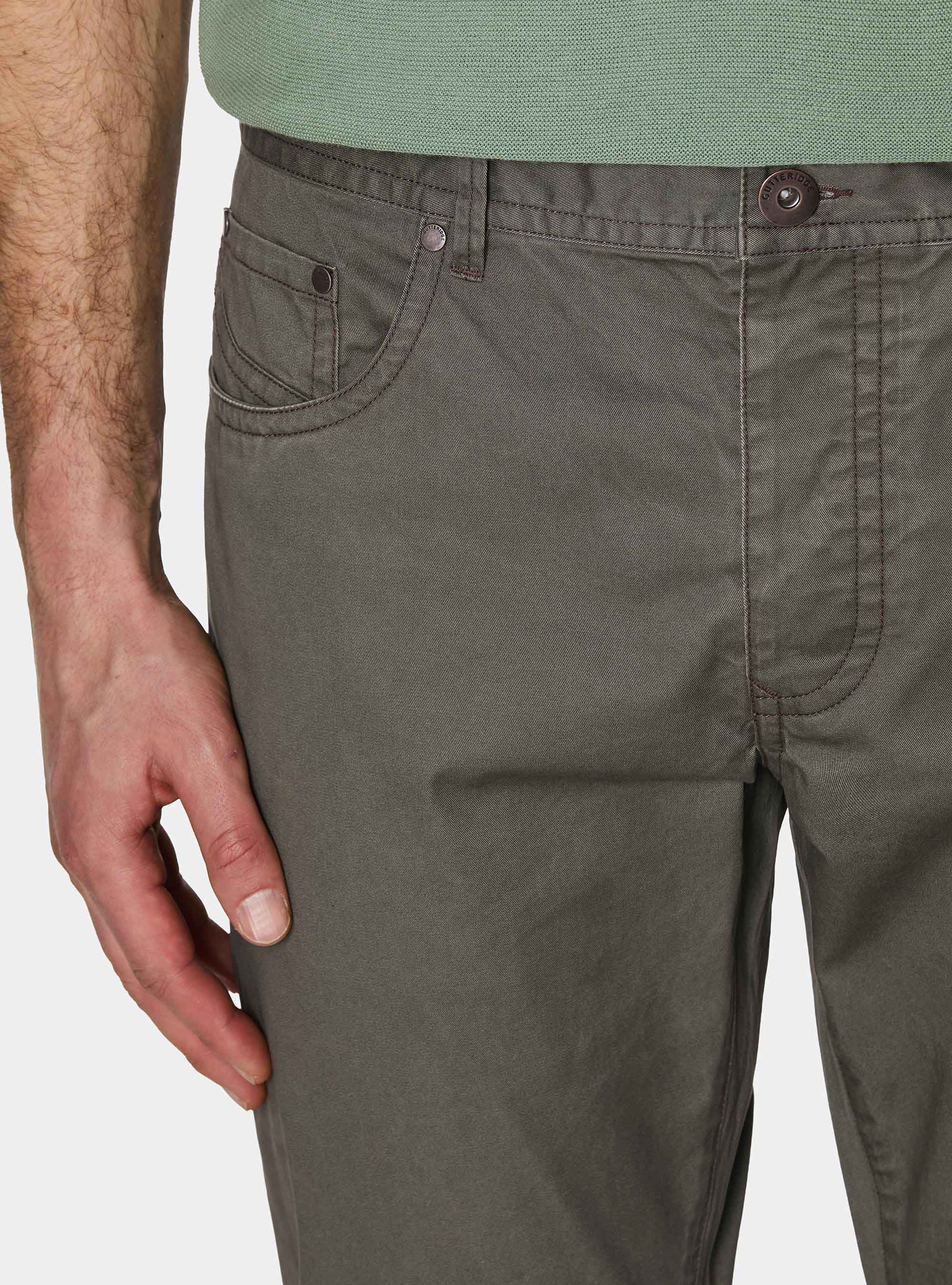 Pantaloni slim fit in cotone lavato, MILITARE 0609C