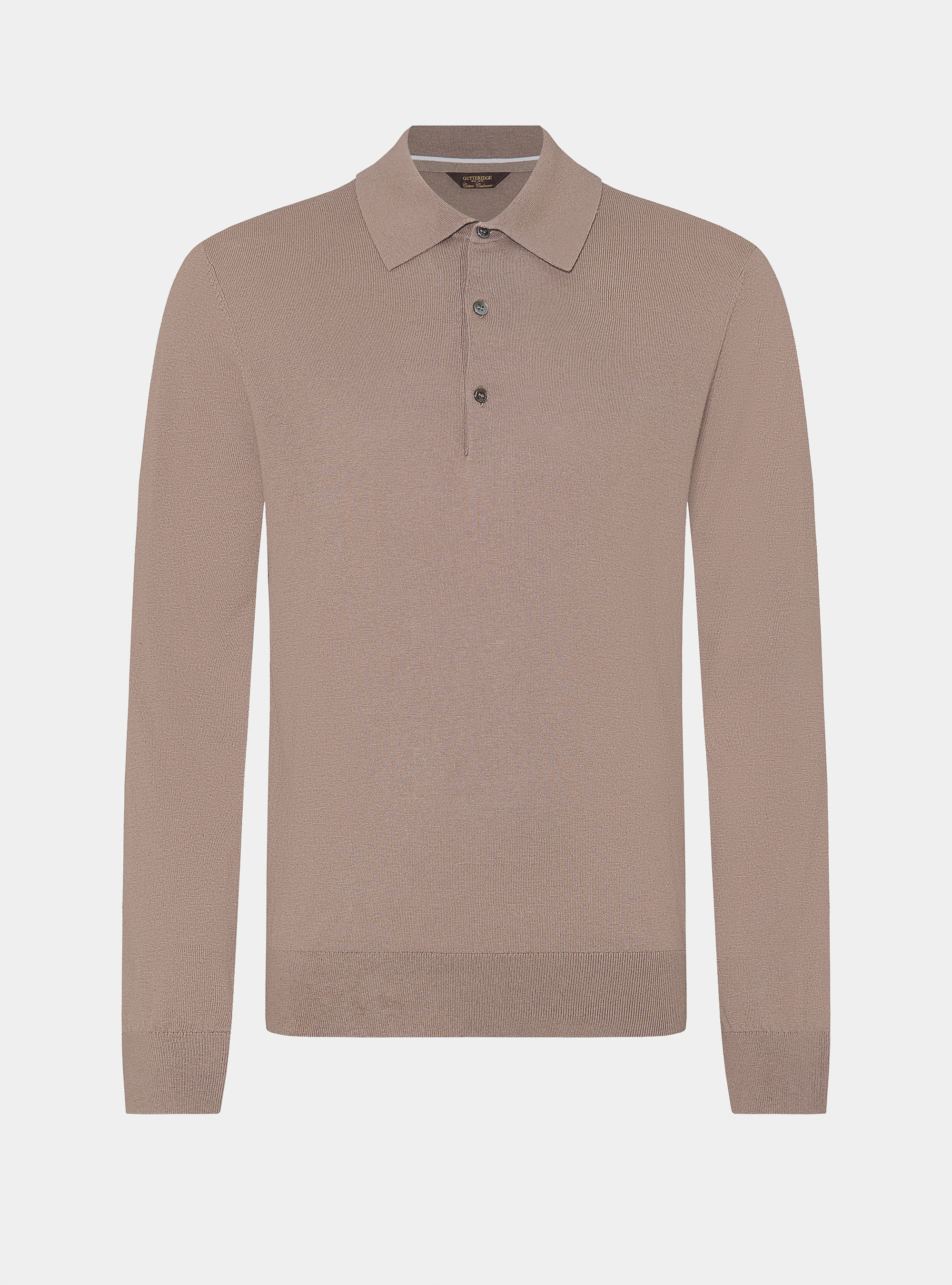 Cotton and cashmere knit polo shirt, FANGO 0555C