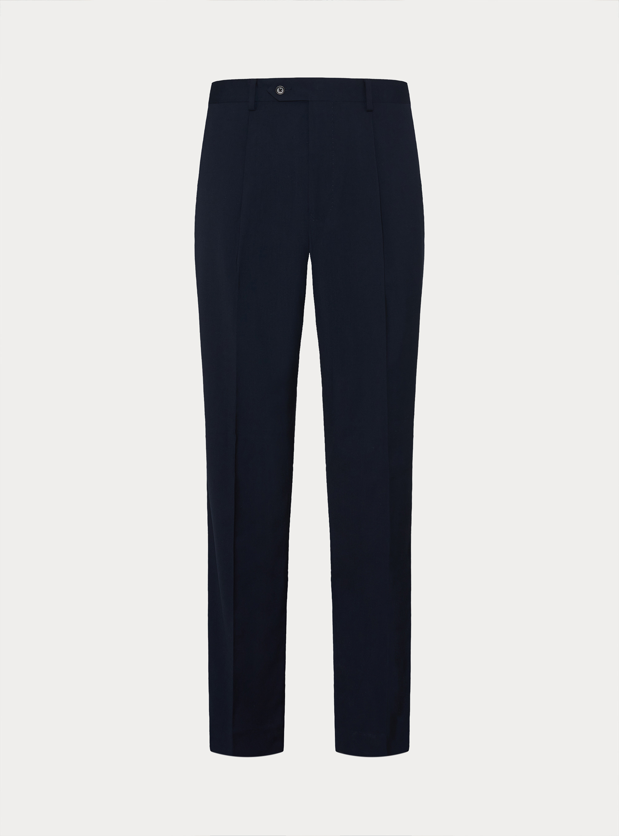 Pantaloni con pince wide leg straight misto poly, AZUL MARINO