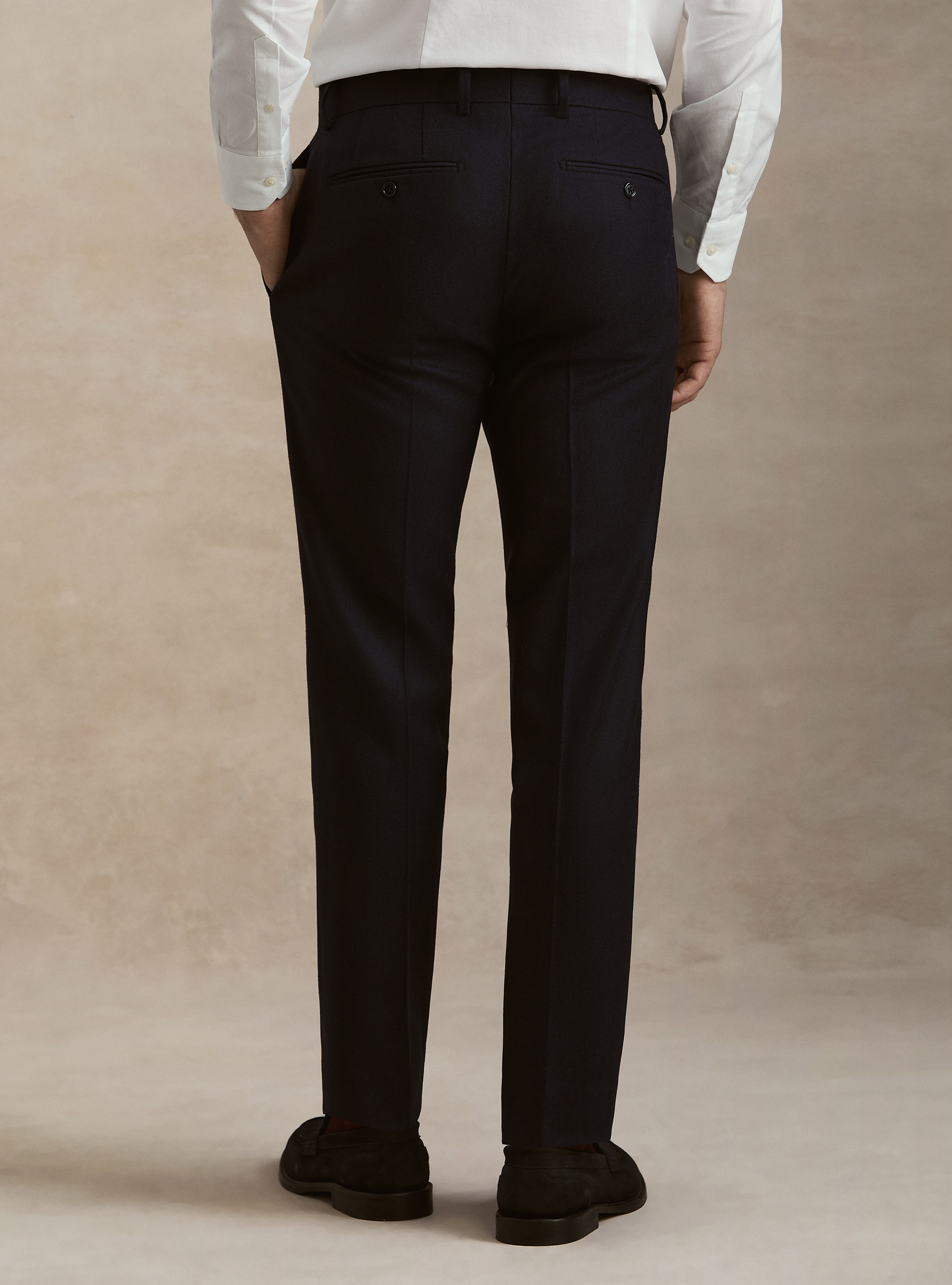 Pantaloni in misto lana, BLU NAVY