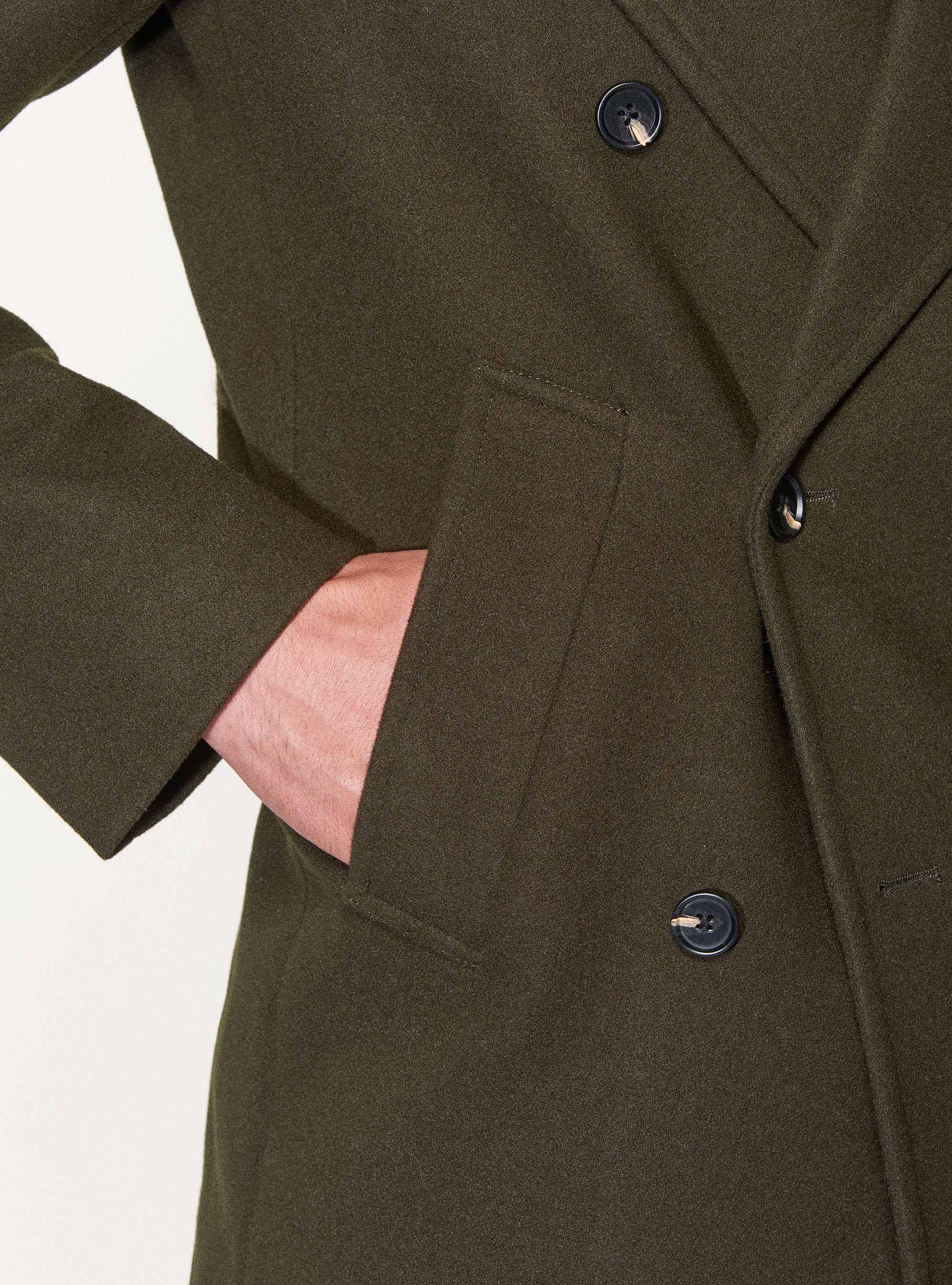 Peacoat in misto lana, VERDE