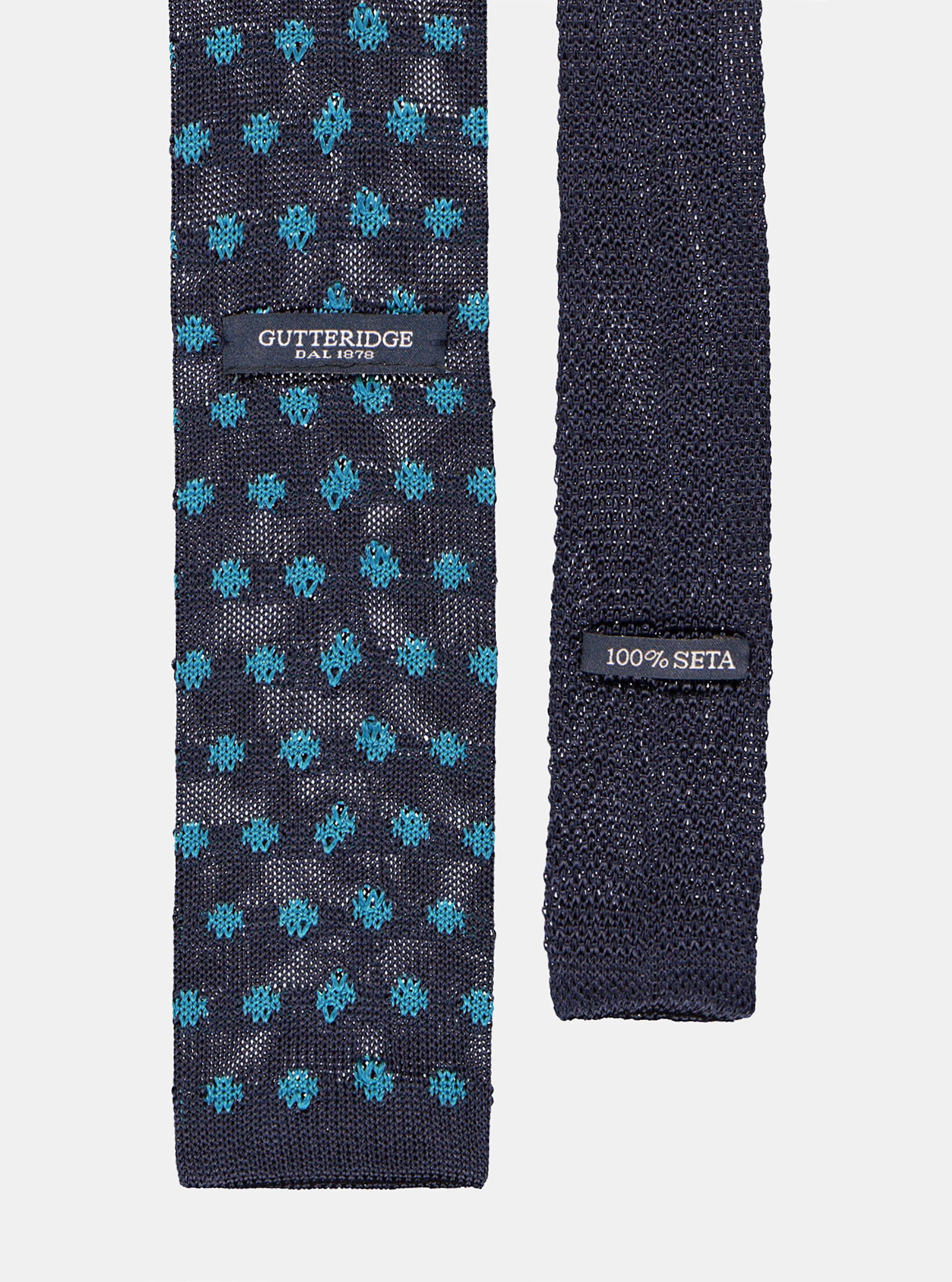 Cravatta in seta a maglia, BLU