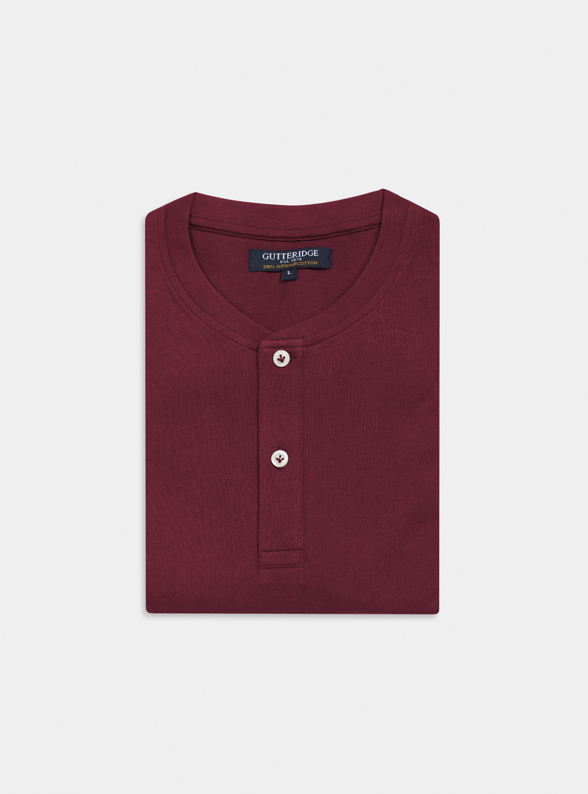 Camiseta Serafino en 100% algodón jersey supima, BURDEOS