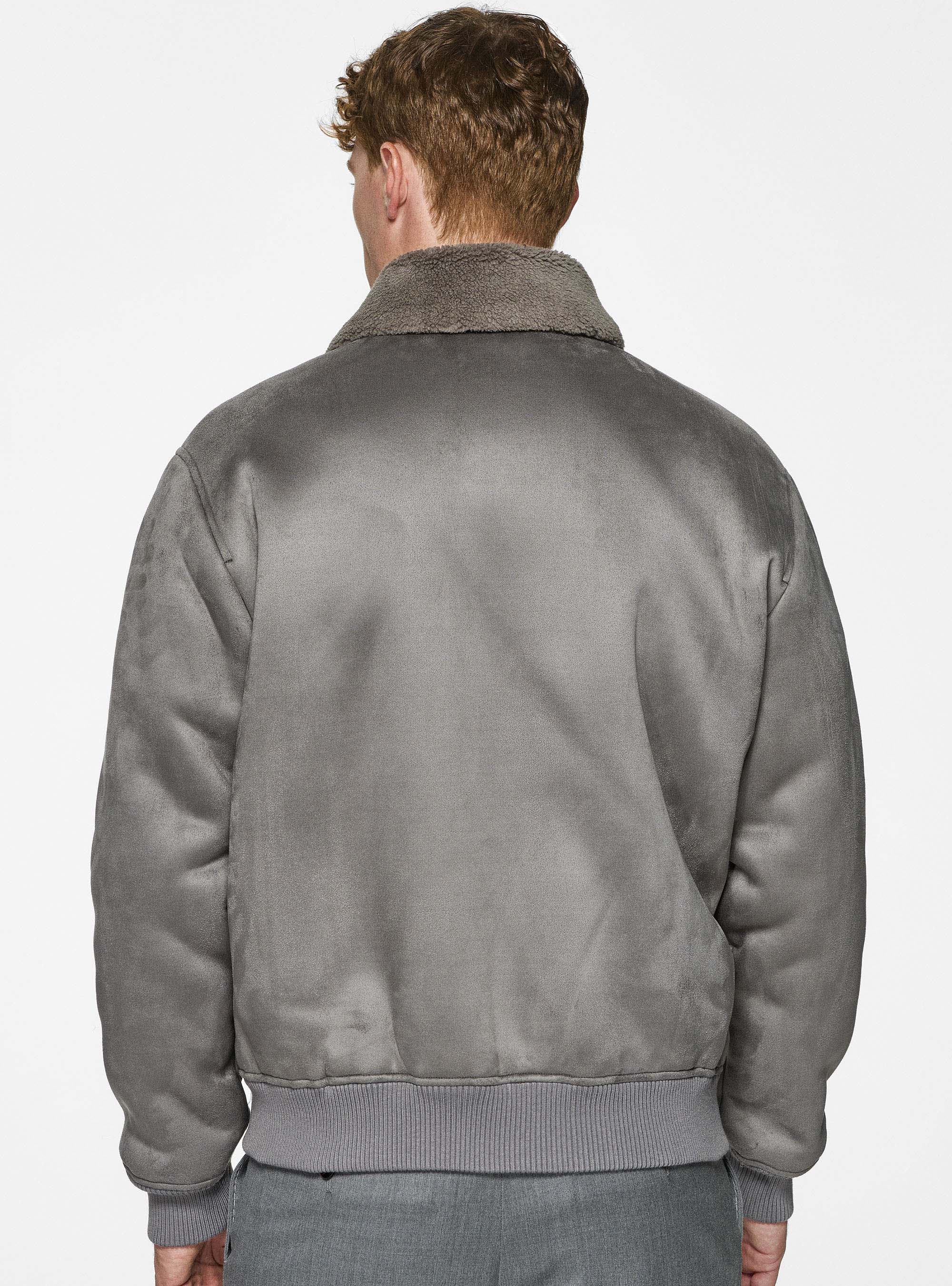 Montone effetto suede, GRIGIO CHIARO