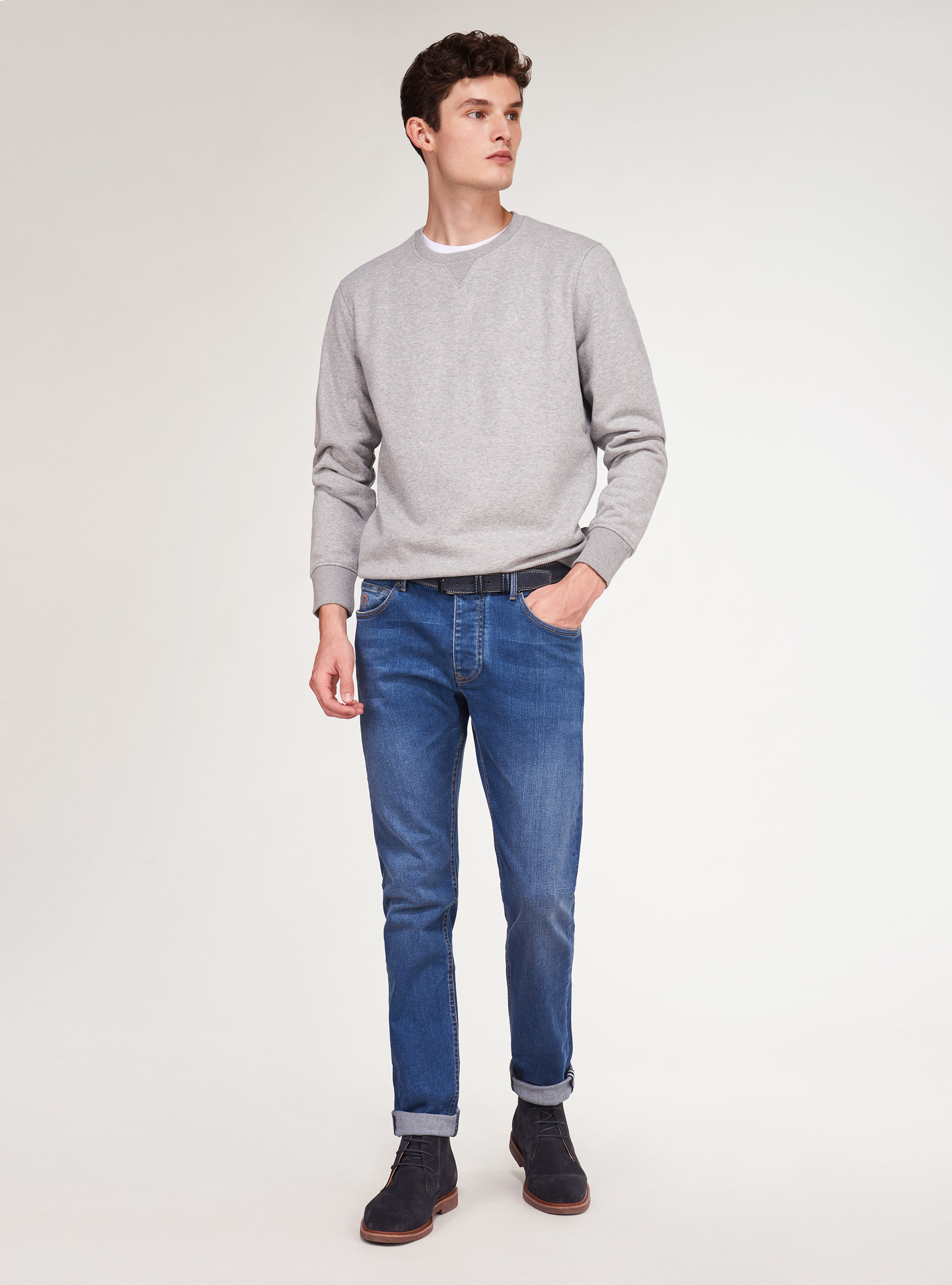 Felpa girocollo, GRIGIO CHIARO