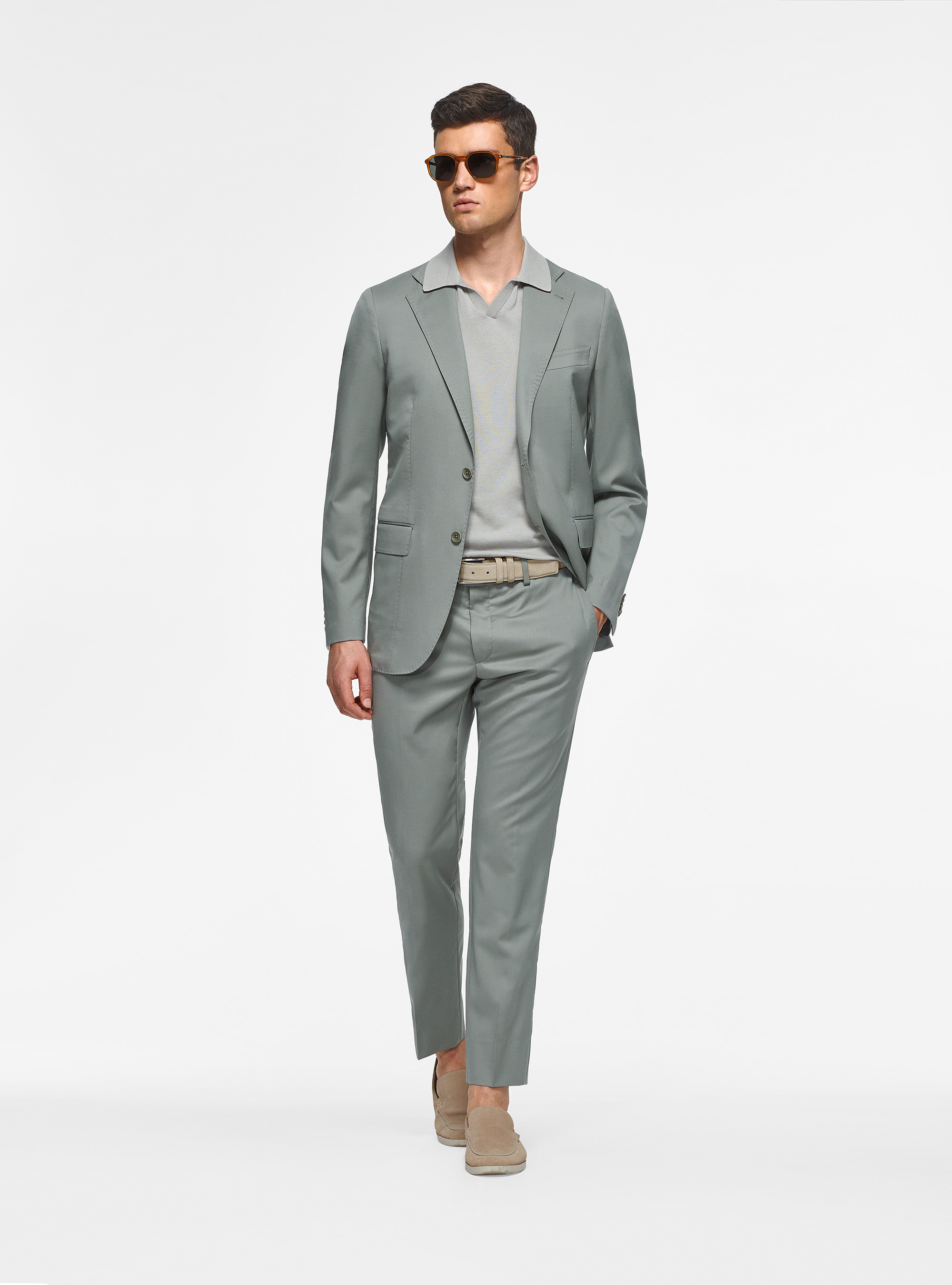 Pure 110's superfine wool blazer, SALVIA 0602C