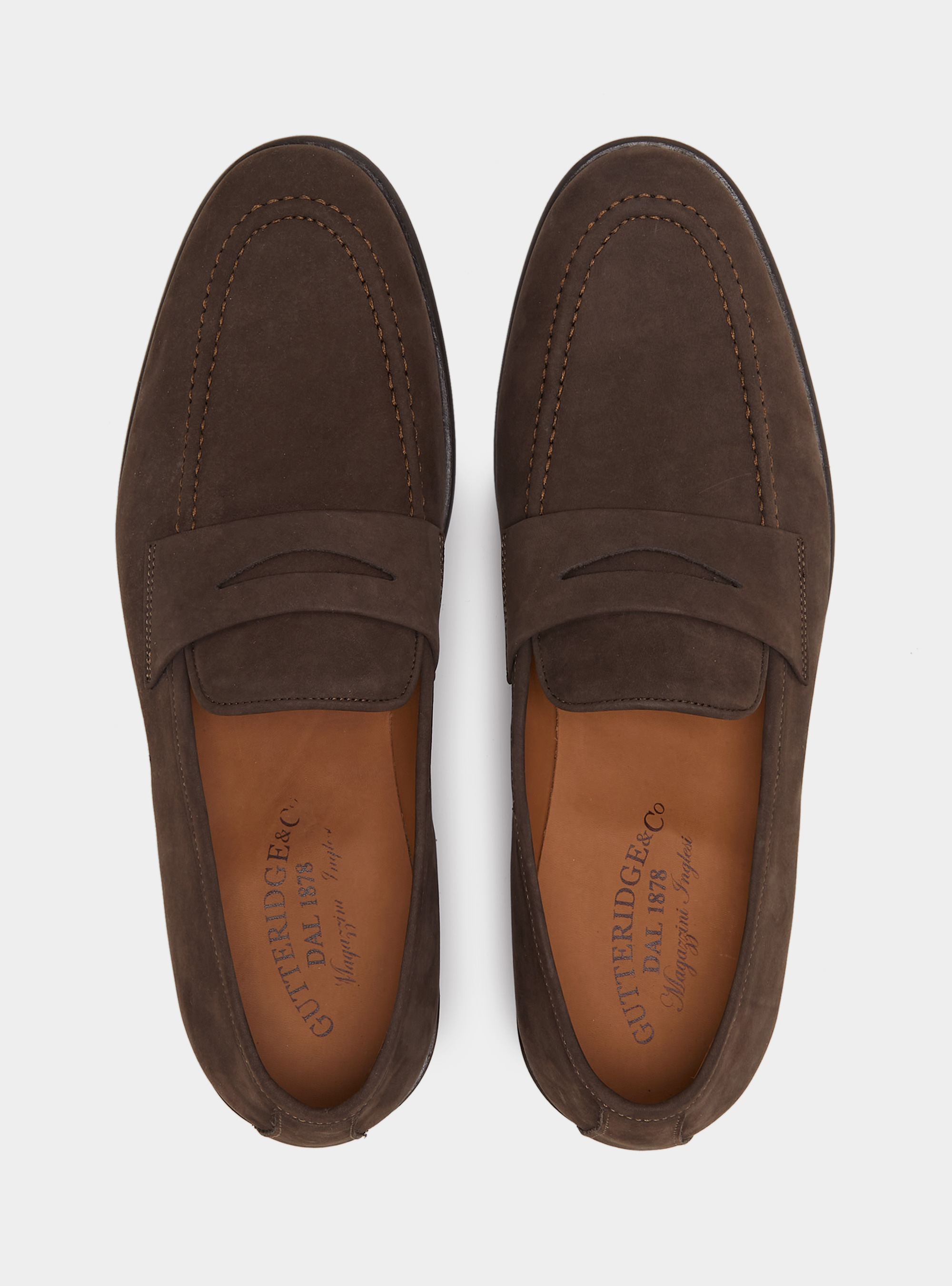 Mocassini in nabuk, MARRONE