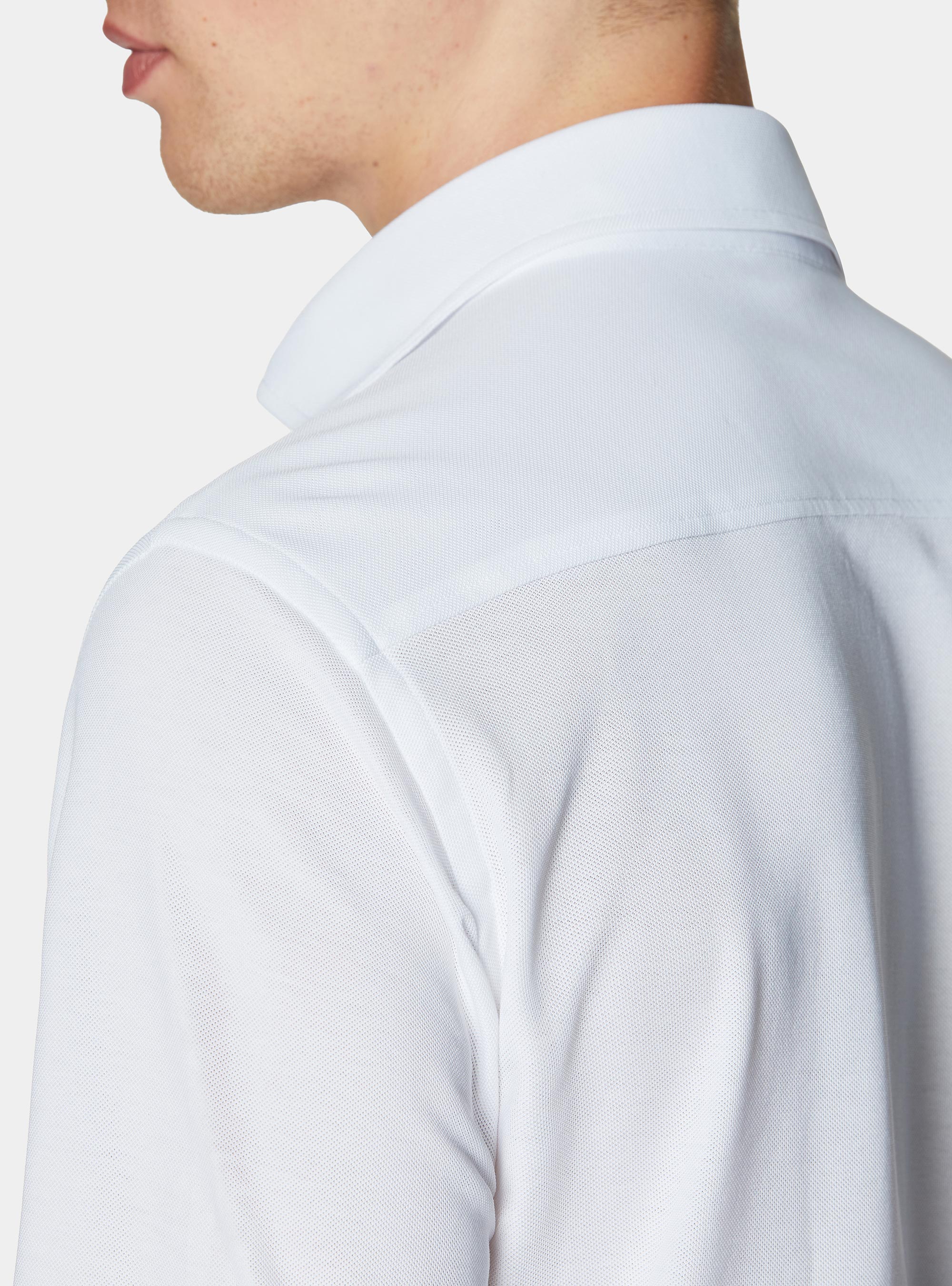 GT01 pique cotton blend polo shirt, WHITE