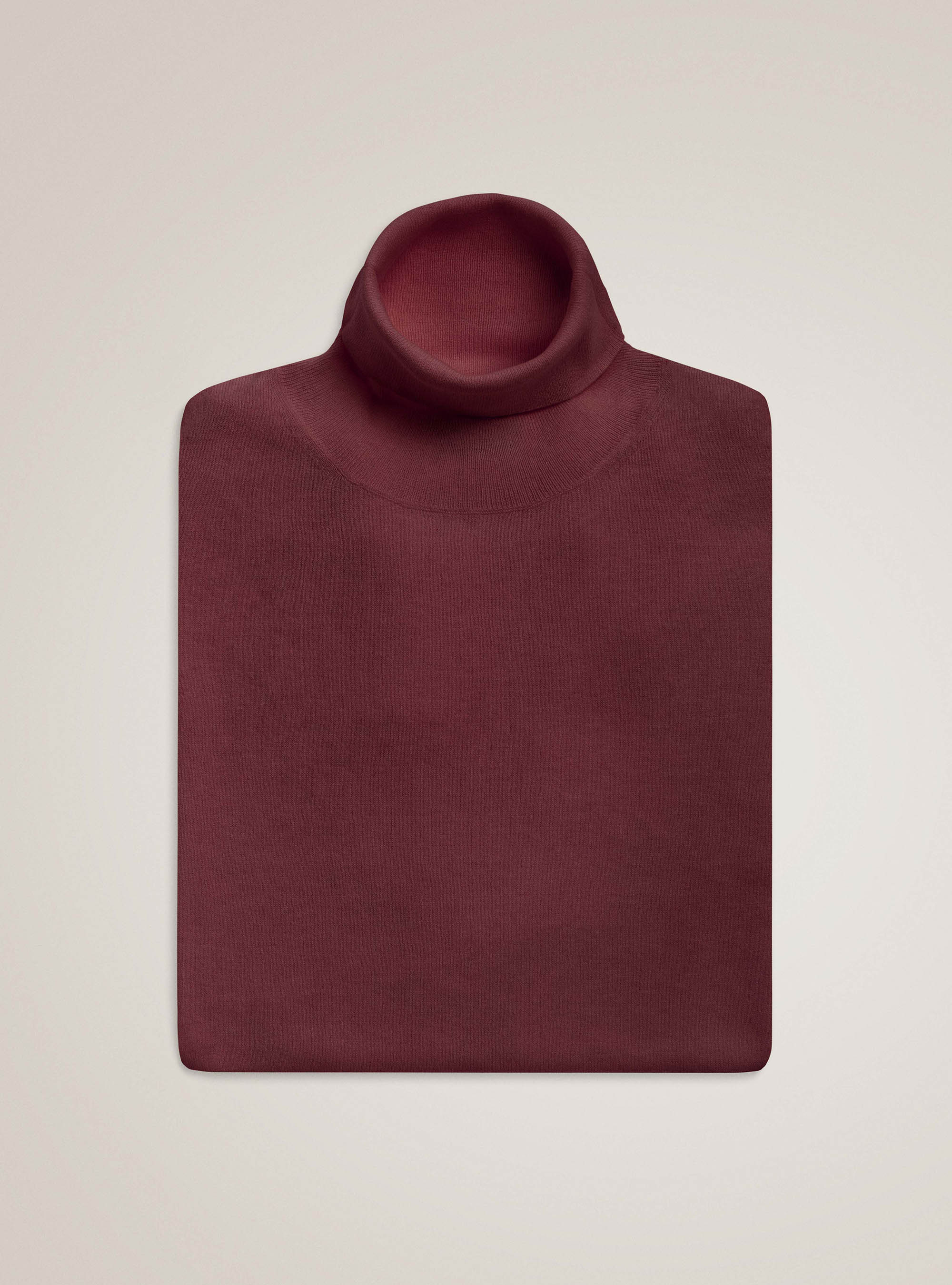 Maglia dolcevita in cotone seta e cashmere, BORDEAUX