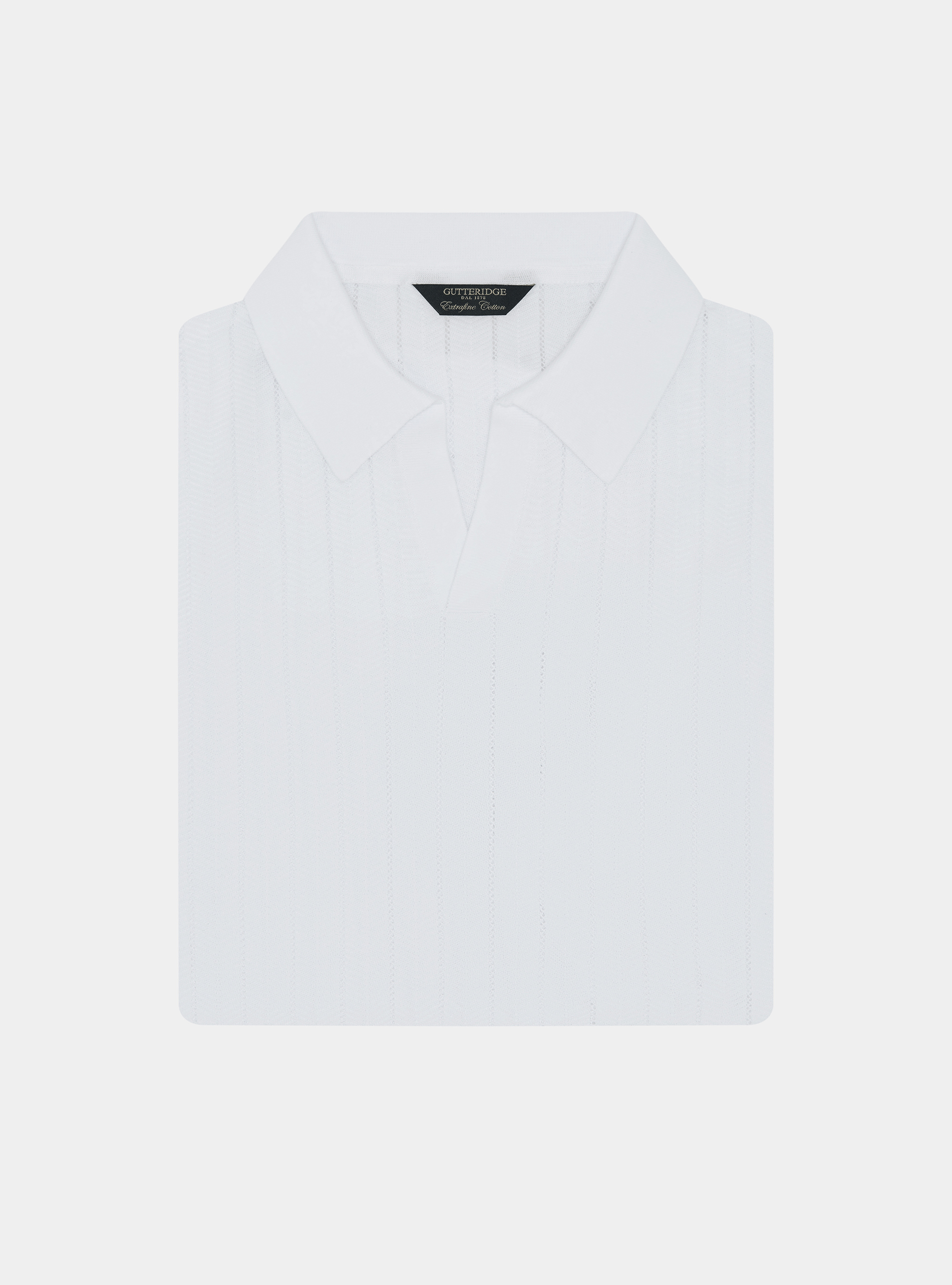 Polo traforata in cotone spigato, BIANCO