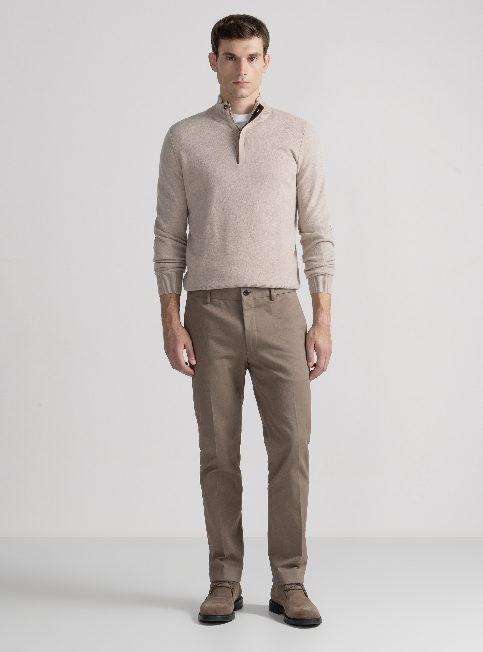 Pantaloni in cotone smerigliato, FANGO