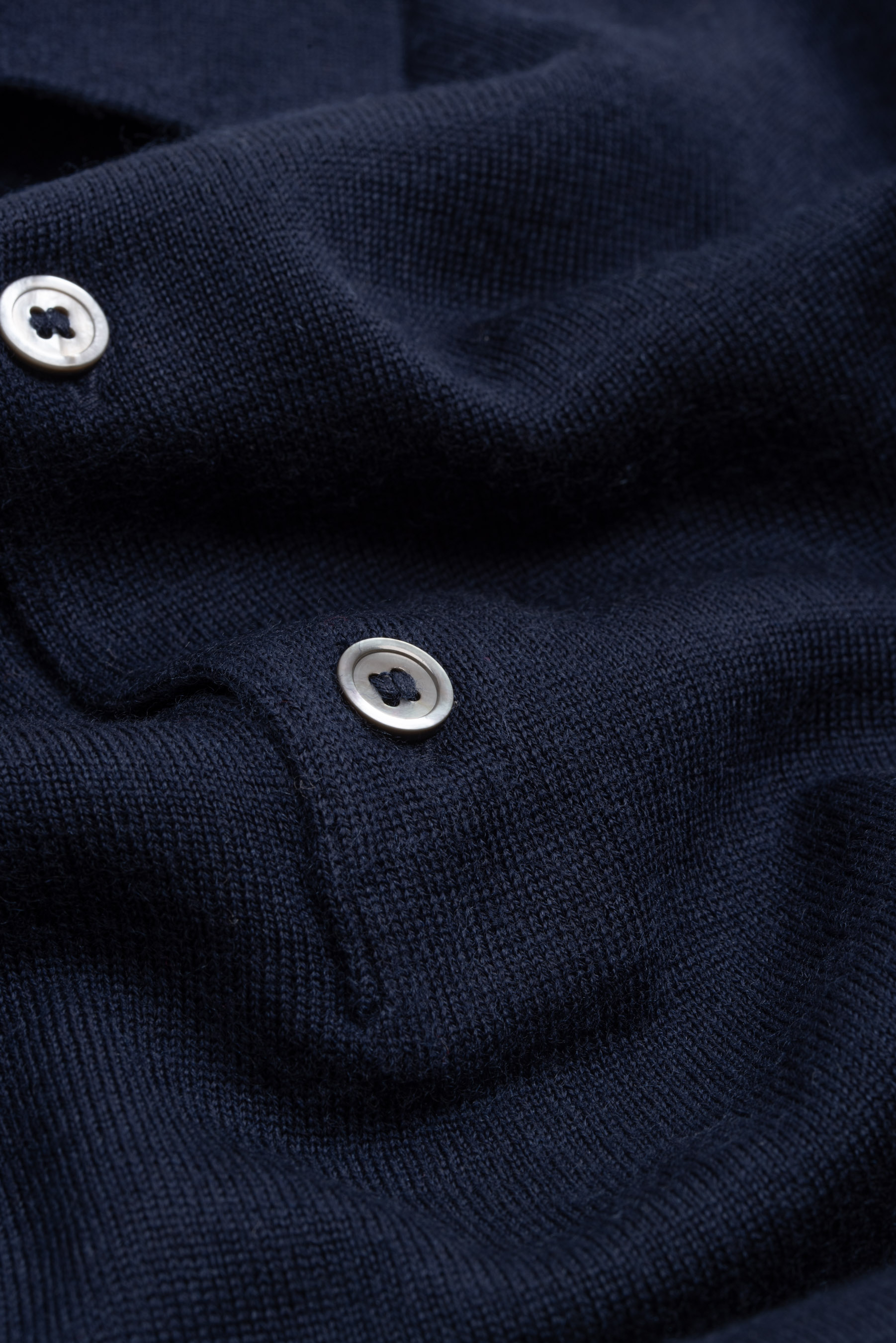 Pure merino wool polo shirt, NAVY BLUE