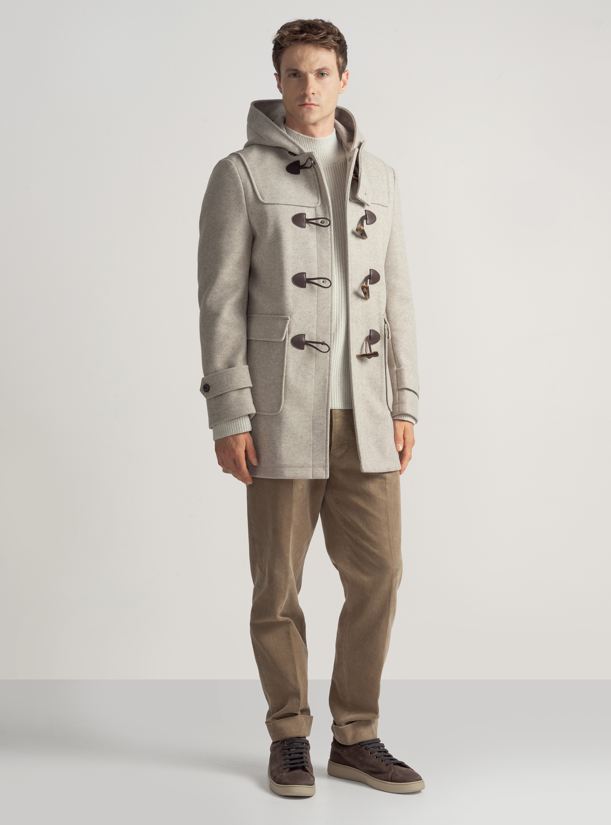 Montgomery basico in misto lana, ECRU