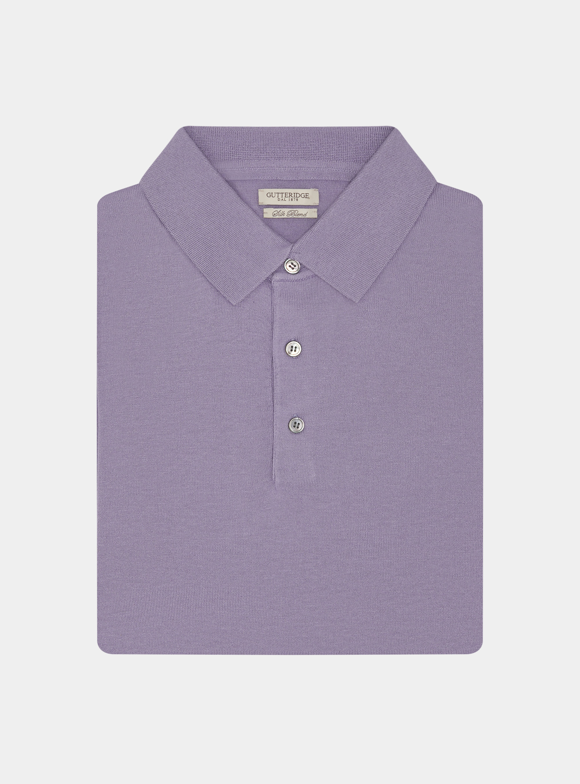 Polo in maglia seta e cotone, LAVANDA 0465C