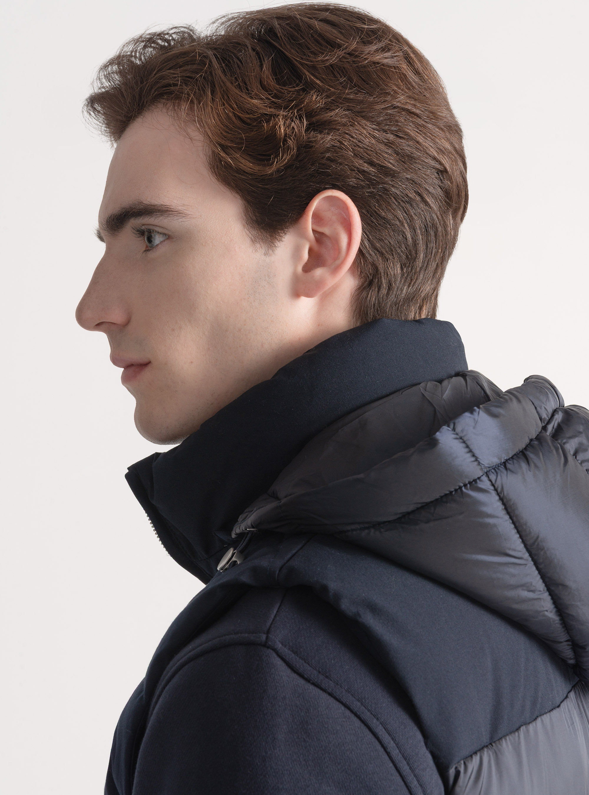 Smanicato imbottito con cappuccio, BLU NAVY