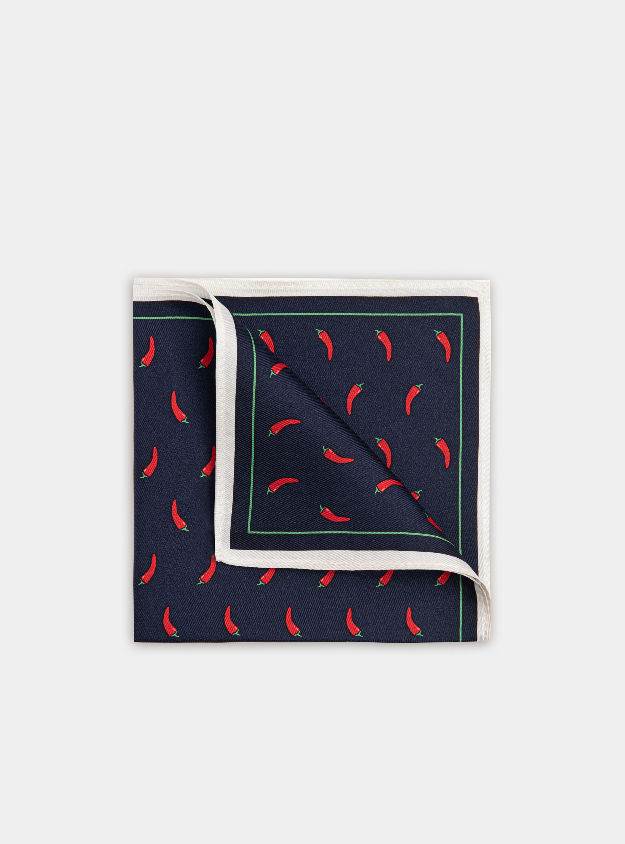 Pochette in seta a fantasia stampata, BLU NAVY