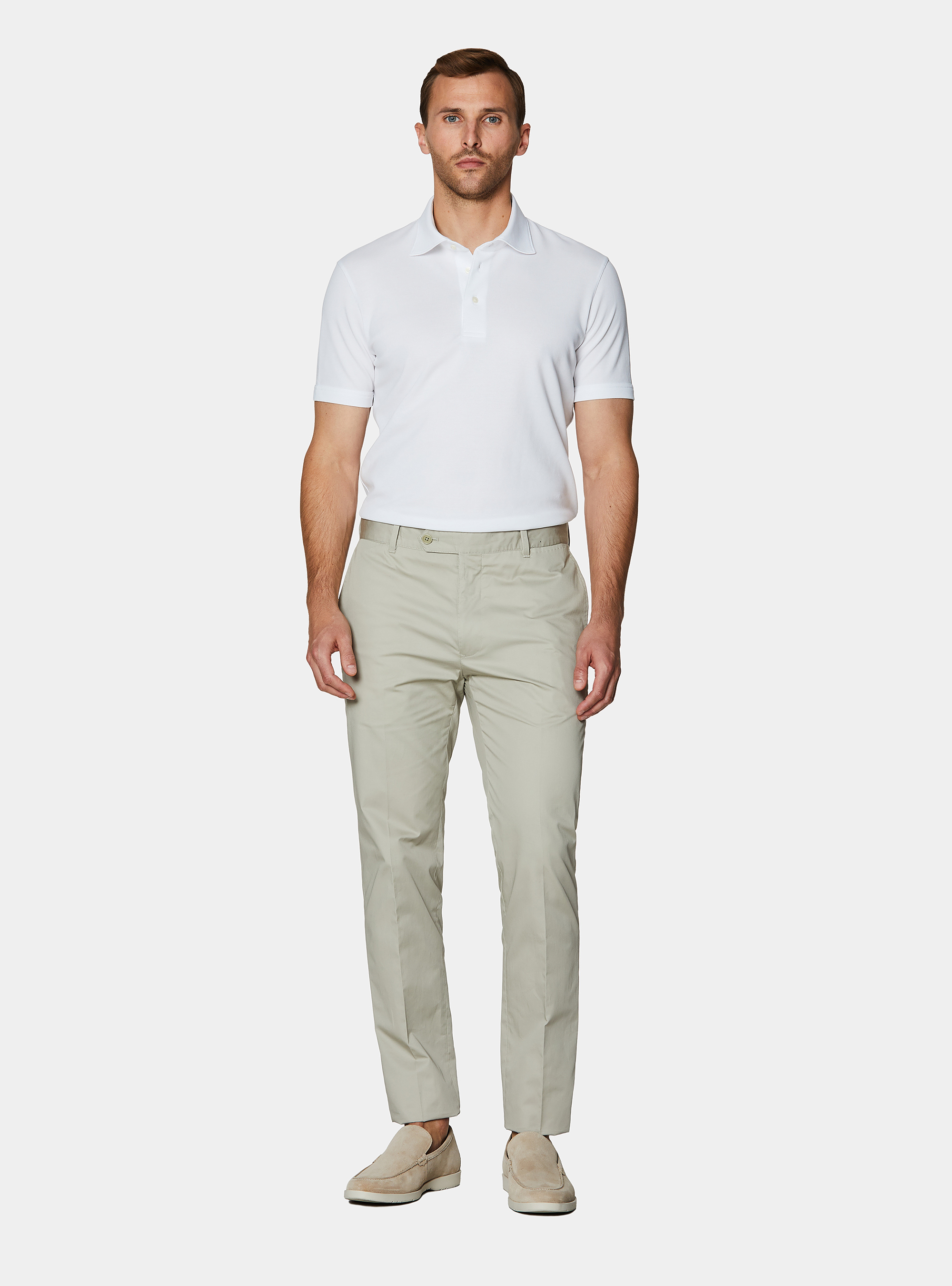 Pantaloni chino in twill leggero, ECRU