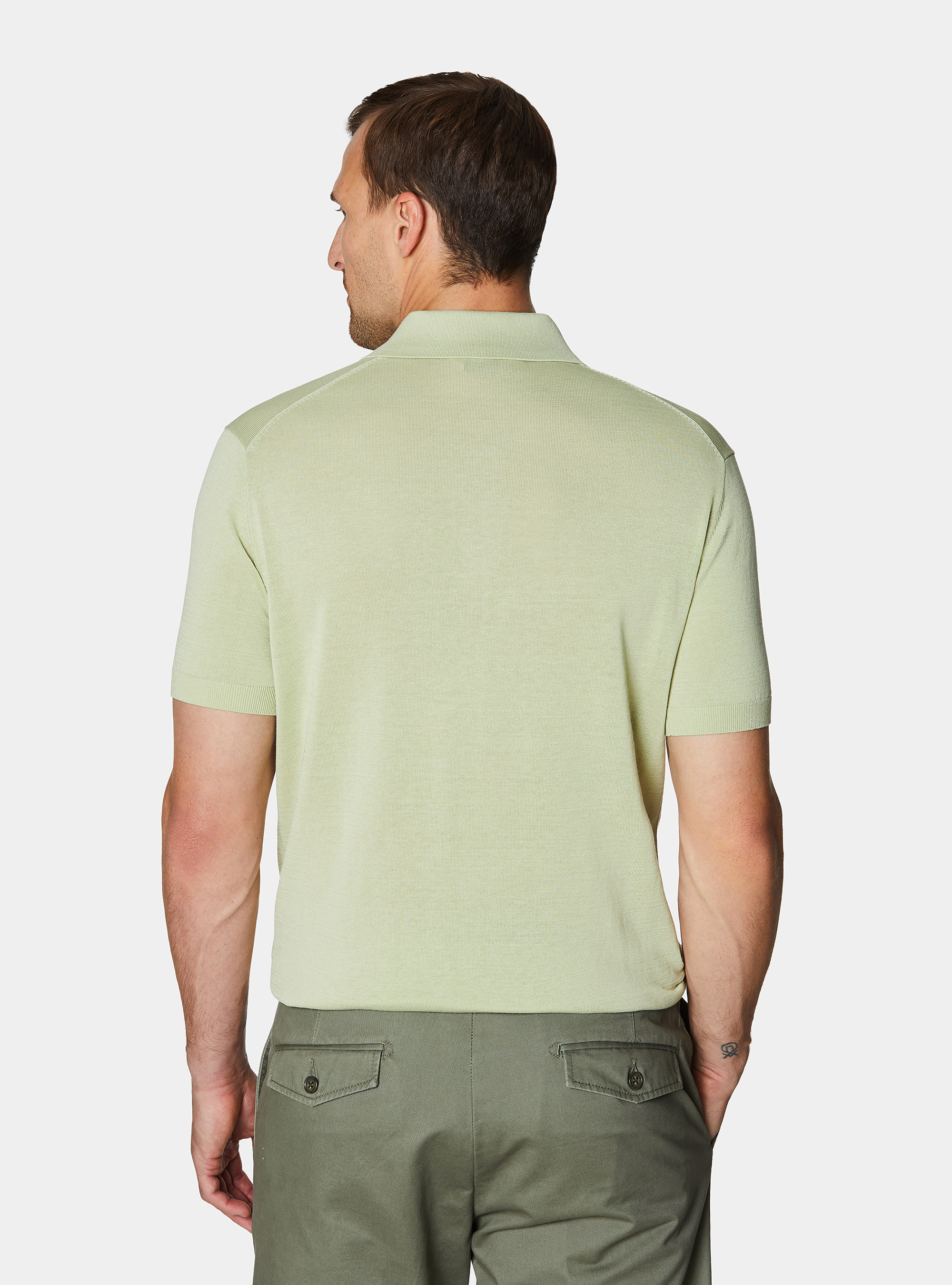 Polo en coton et soie, 0620C VERDE CHIARO