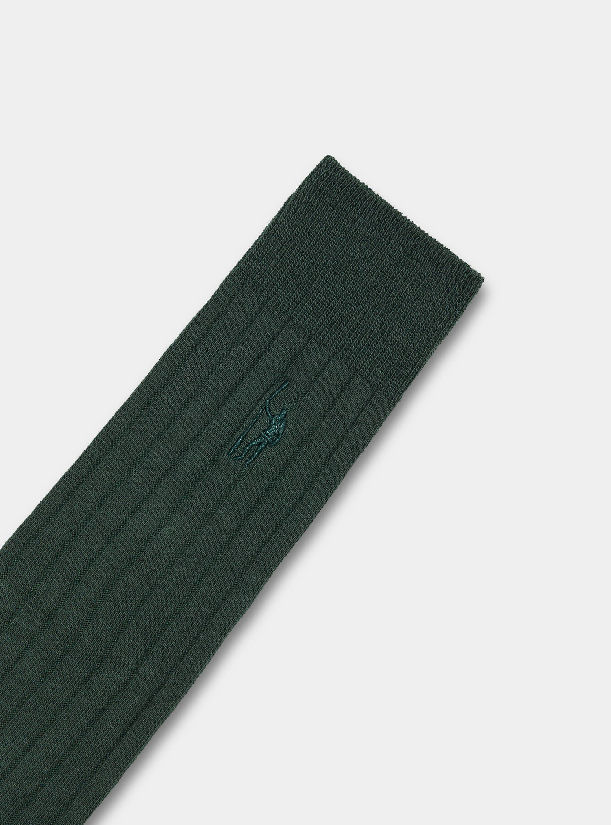 Calcetines de canalé con bordado, VERDE