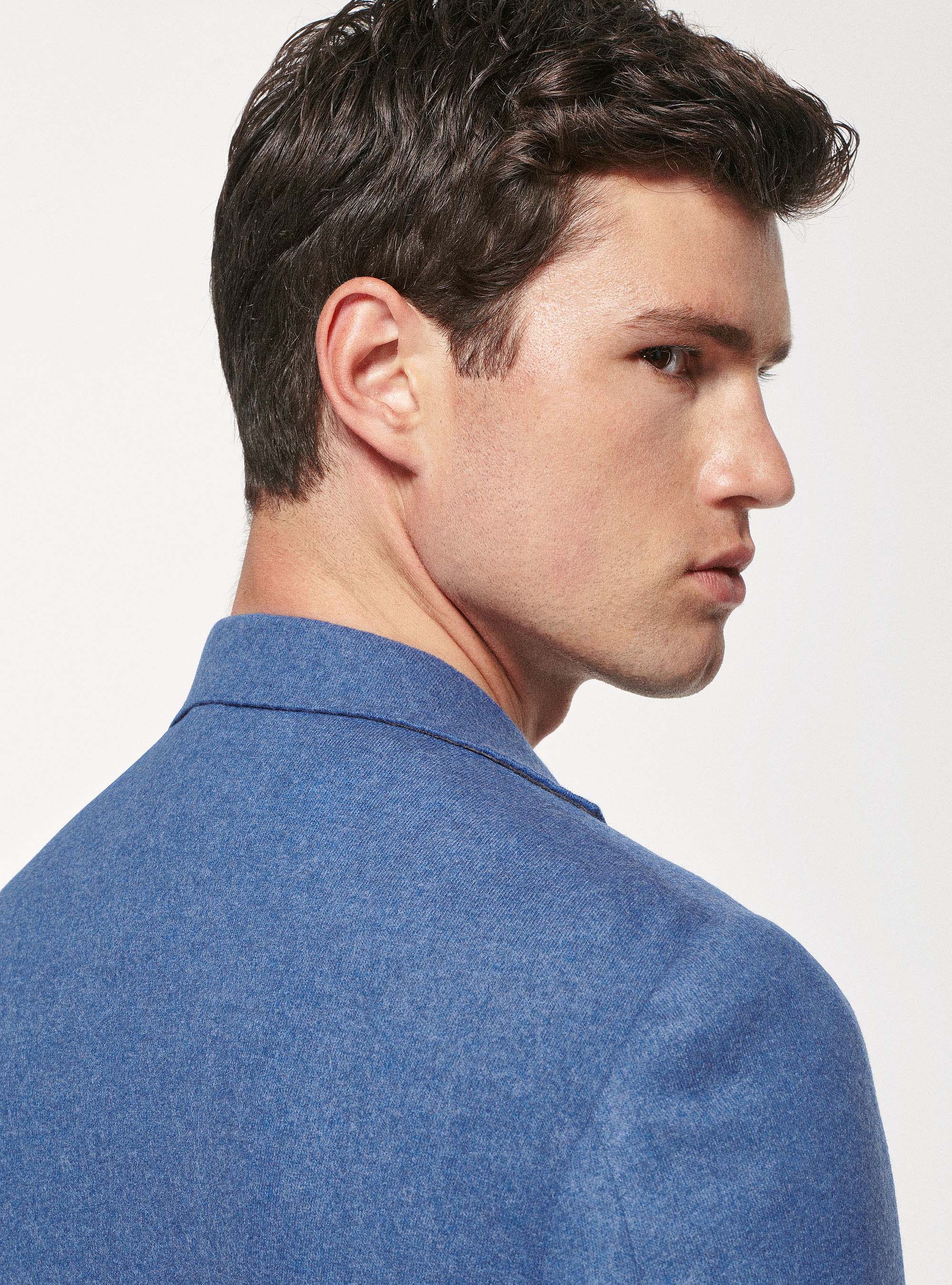 Giacca sfoderata in pura lana, 0243C DENIM