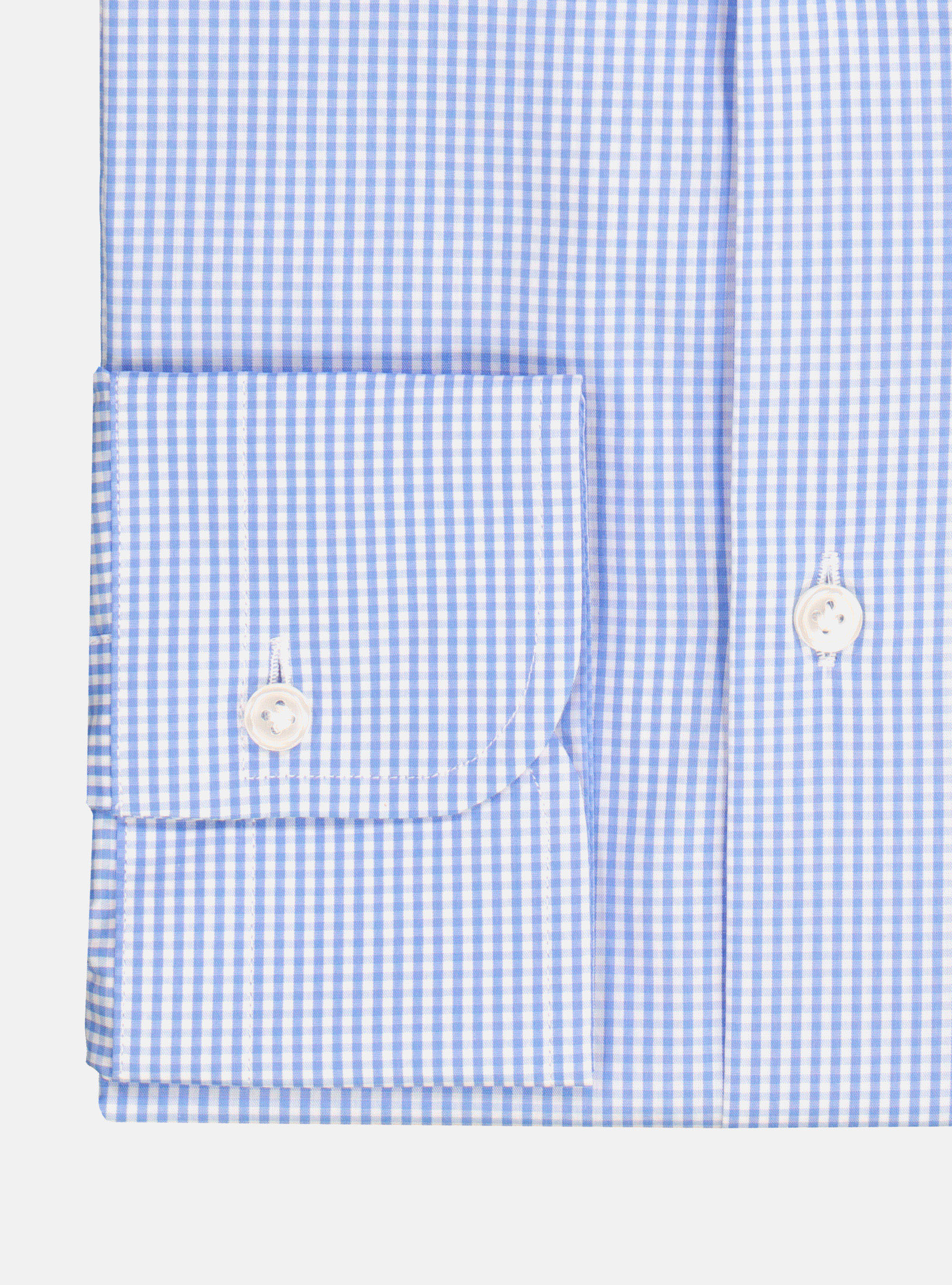 Camicia in cotone stretch a quadretti, AZZURRO