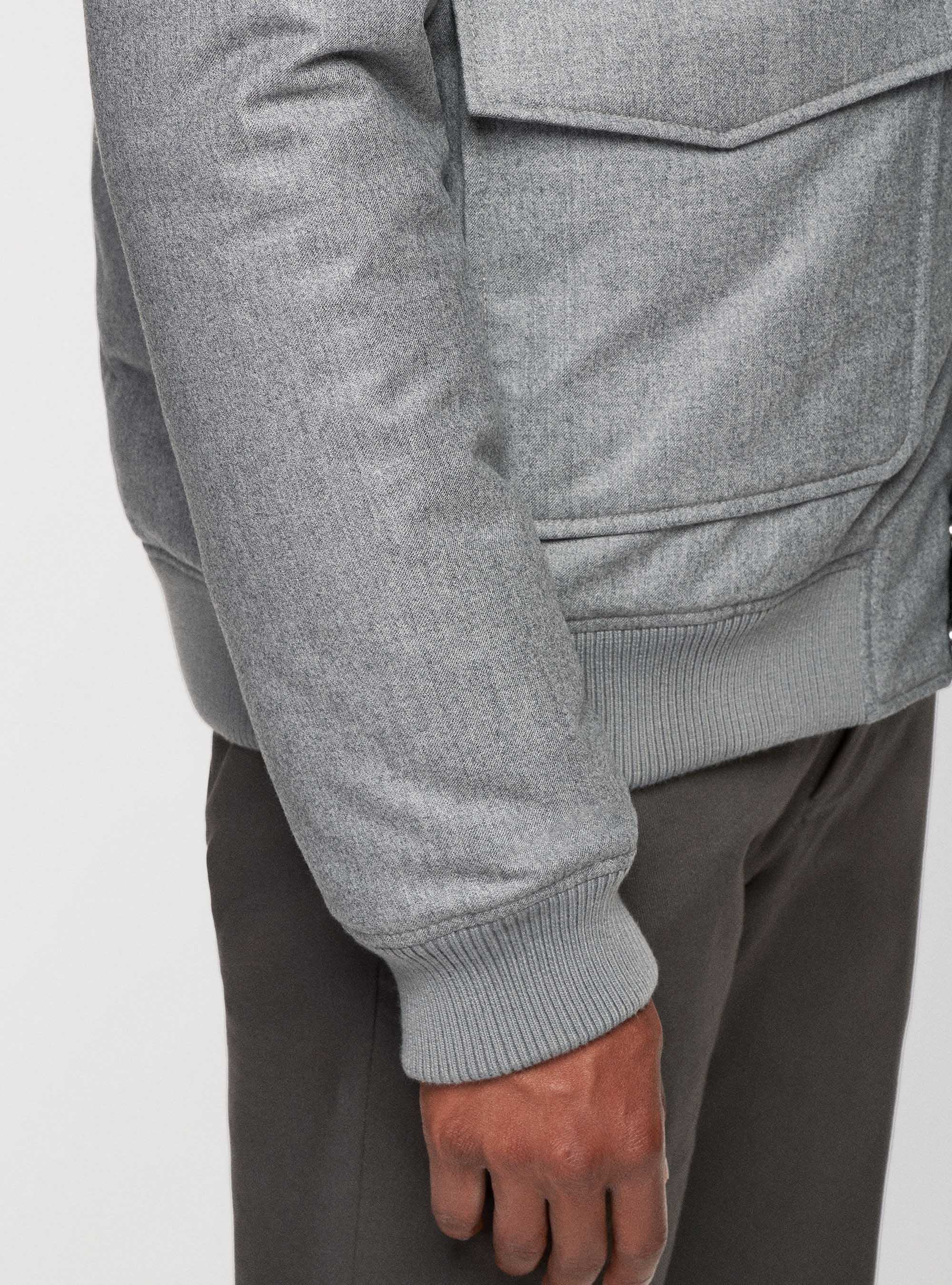 Bomber in flanella, GRIGIO CHIARO MELANGE