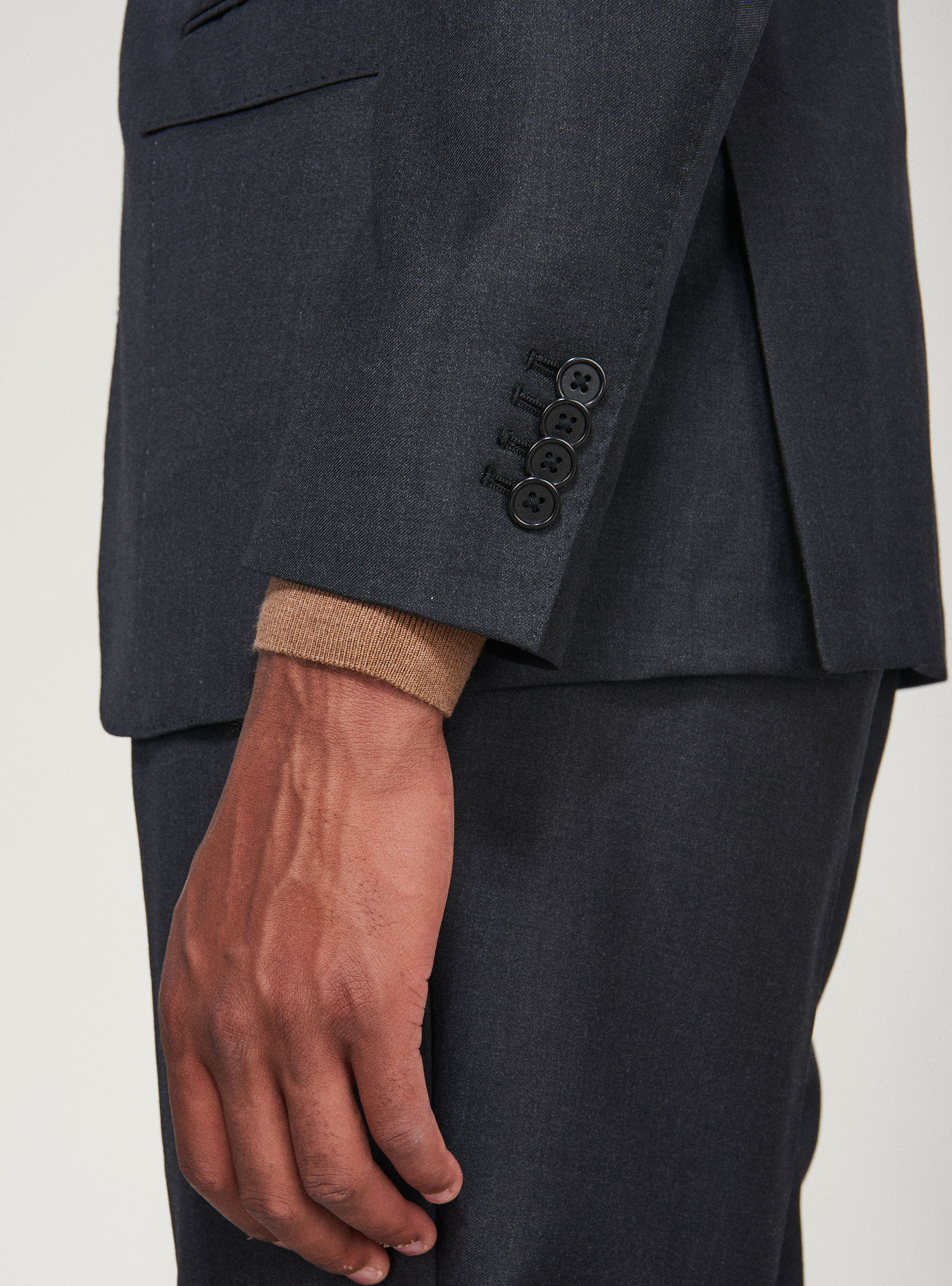 S110's Anzugjacke aus reiner Wolle, ASFALTO 0115C