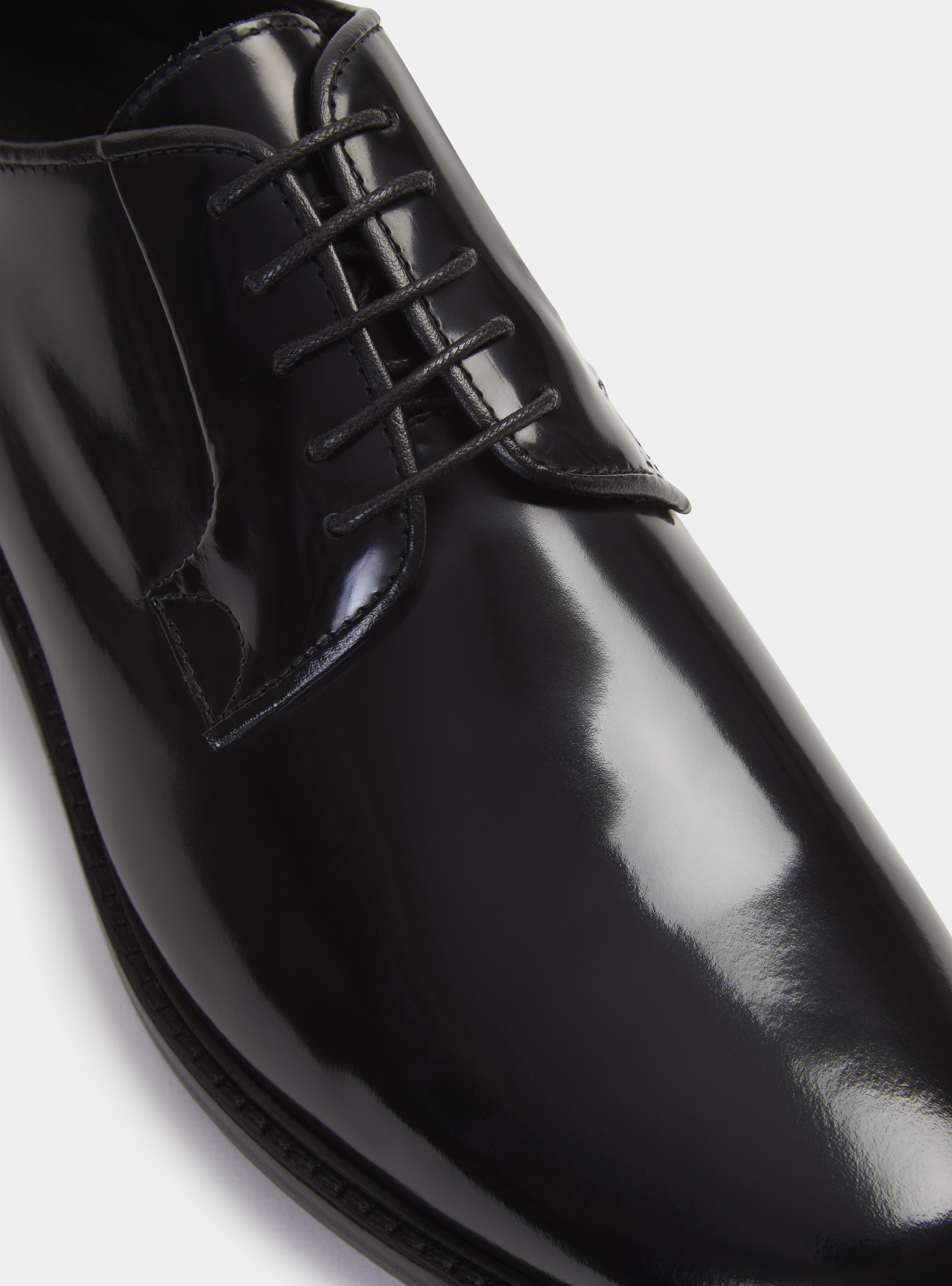 Derby aus abgenutztem Leder, NERO 0100C