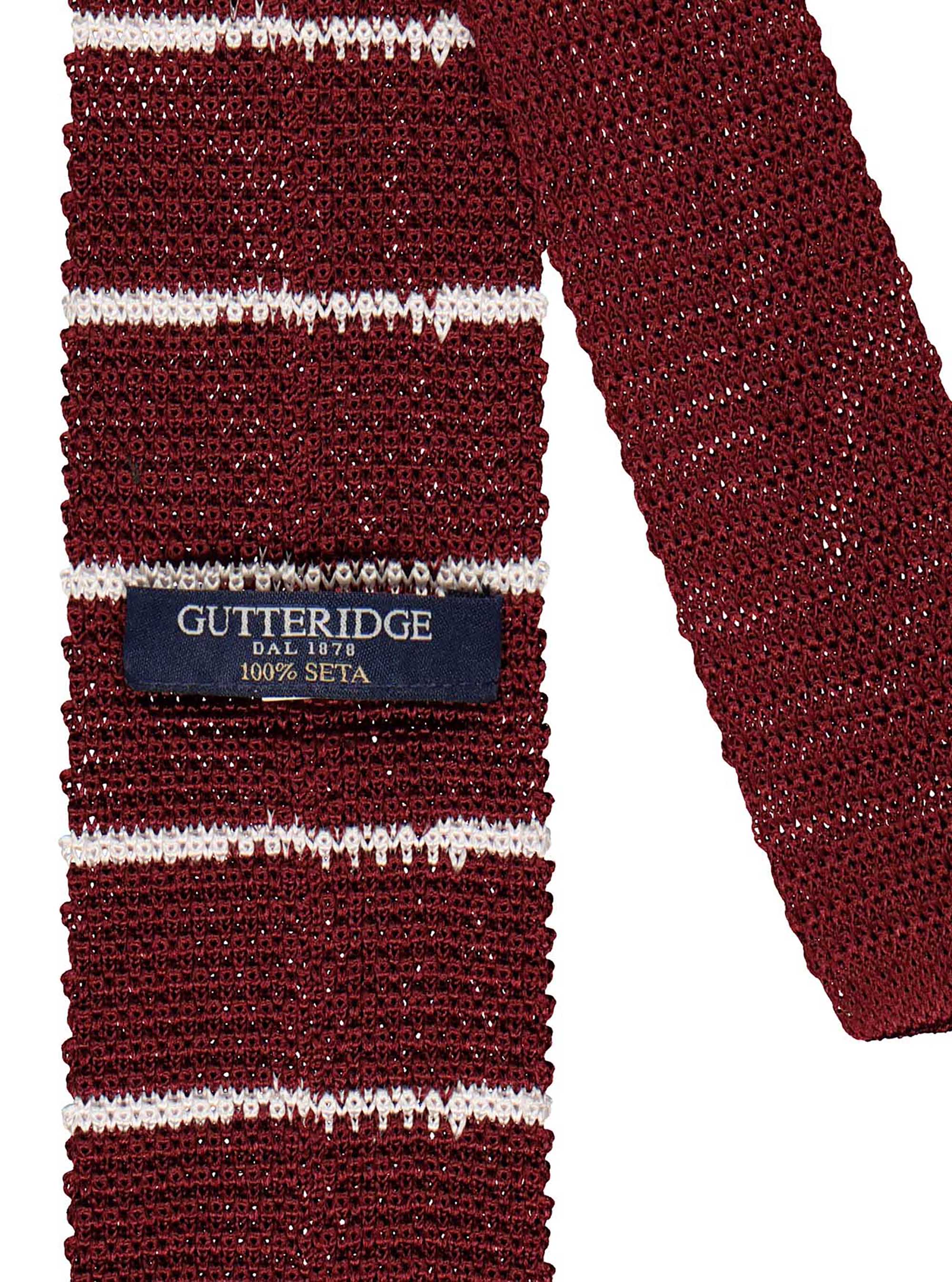 Cravatta a maglia rigata, BORDEAUX