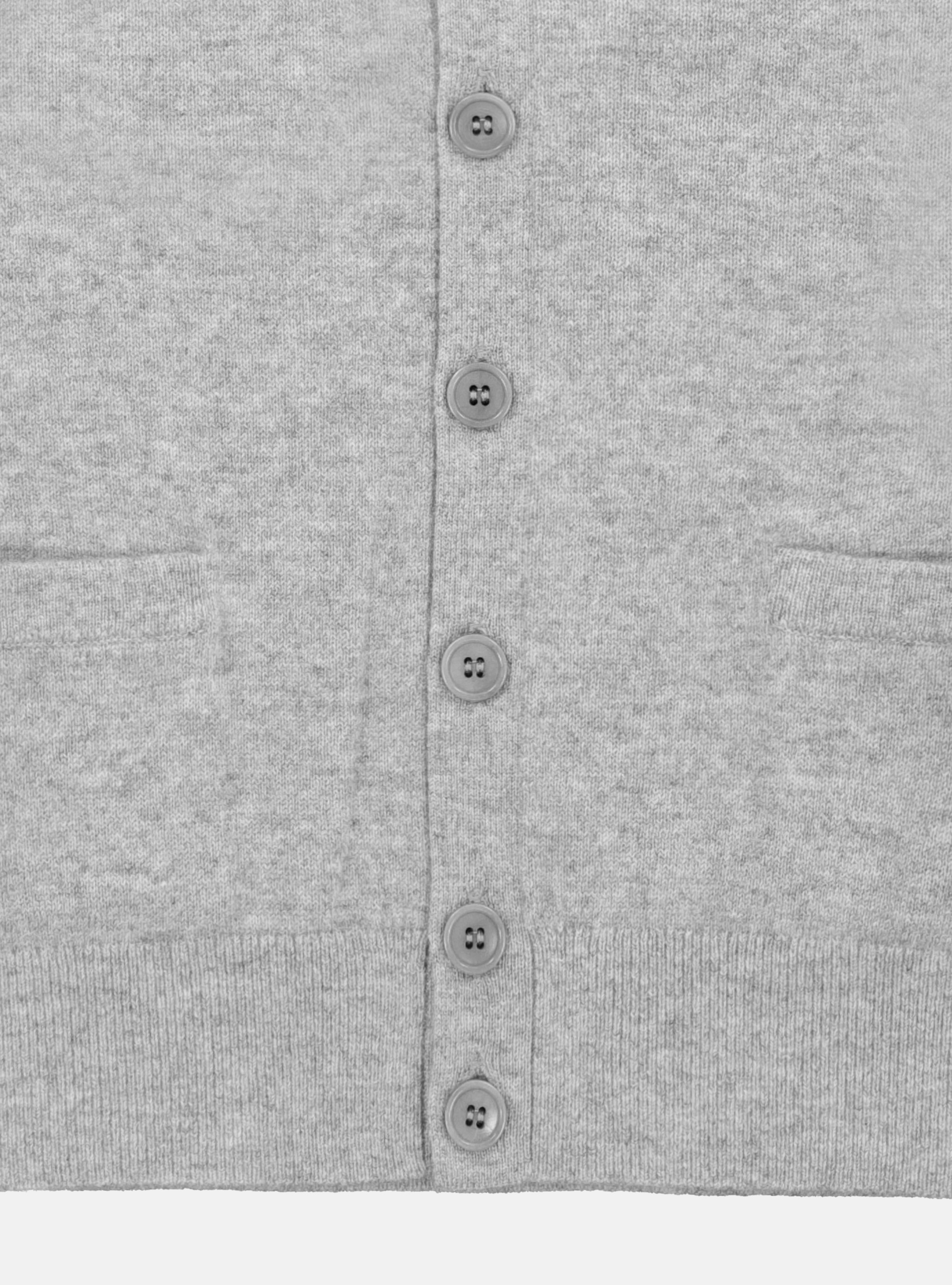 KNITTED 100% CASHMERE VEST, LIGHT GREY MELANGE