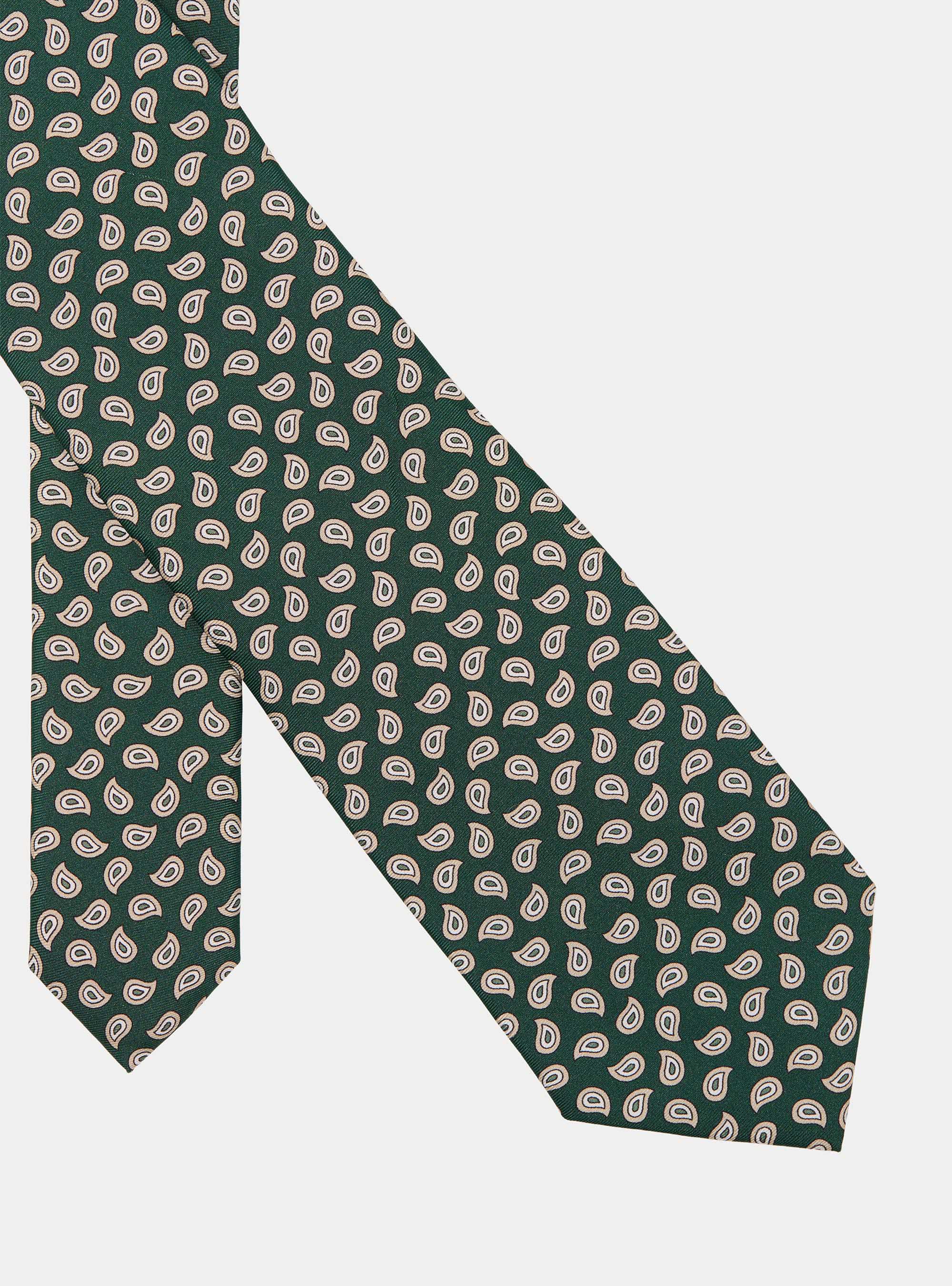 Paisley-patterned silk tie, GREEN