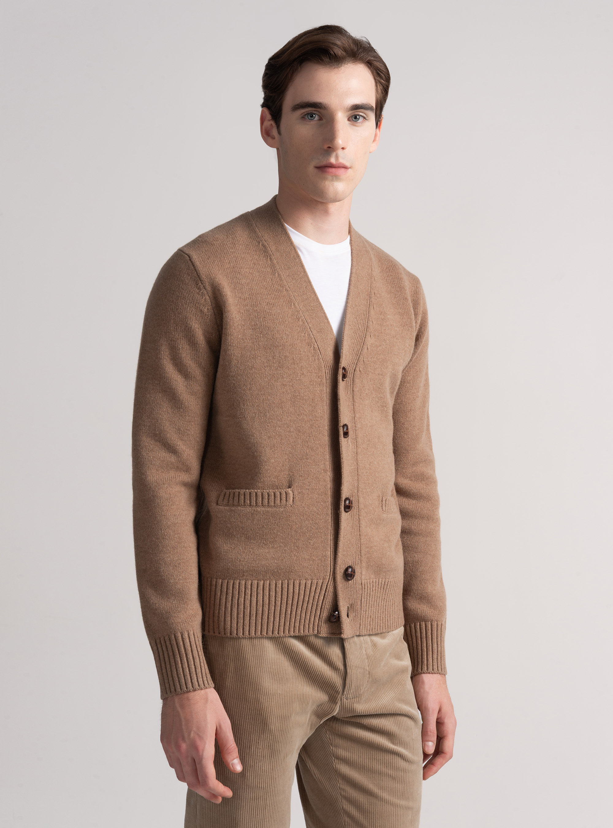 Wool and cashmere cardigan sweater, CAMMELLO 0570C