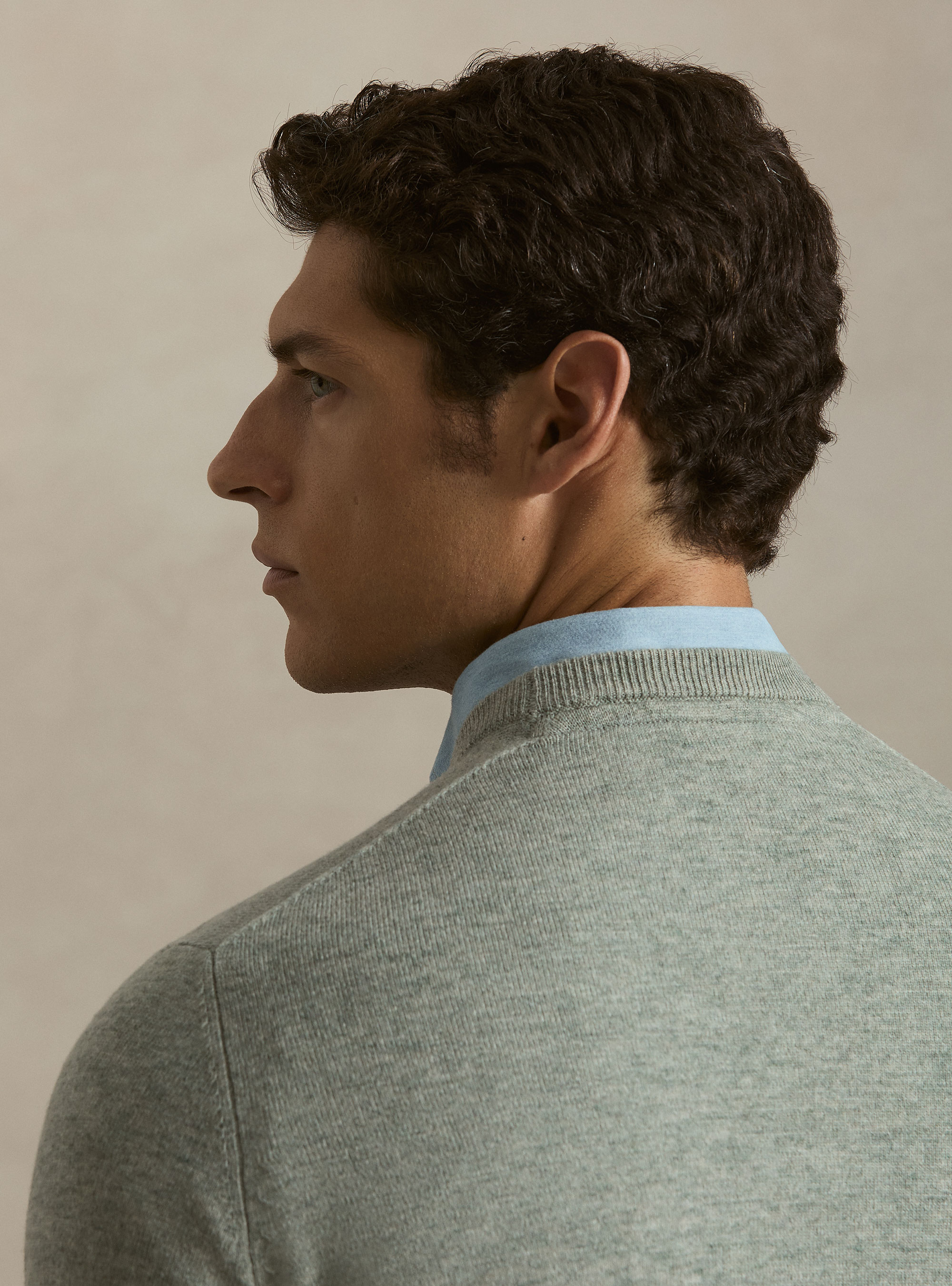 Girocollo in maglia in lana poliammide cashmere, VERDE GIADA 0655C