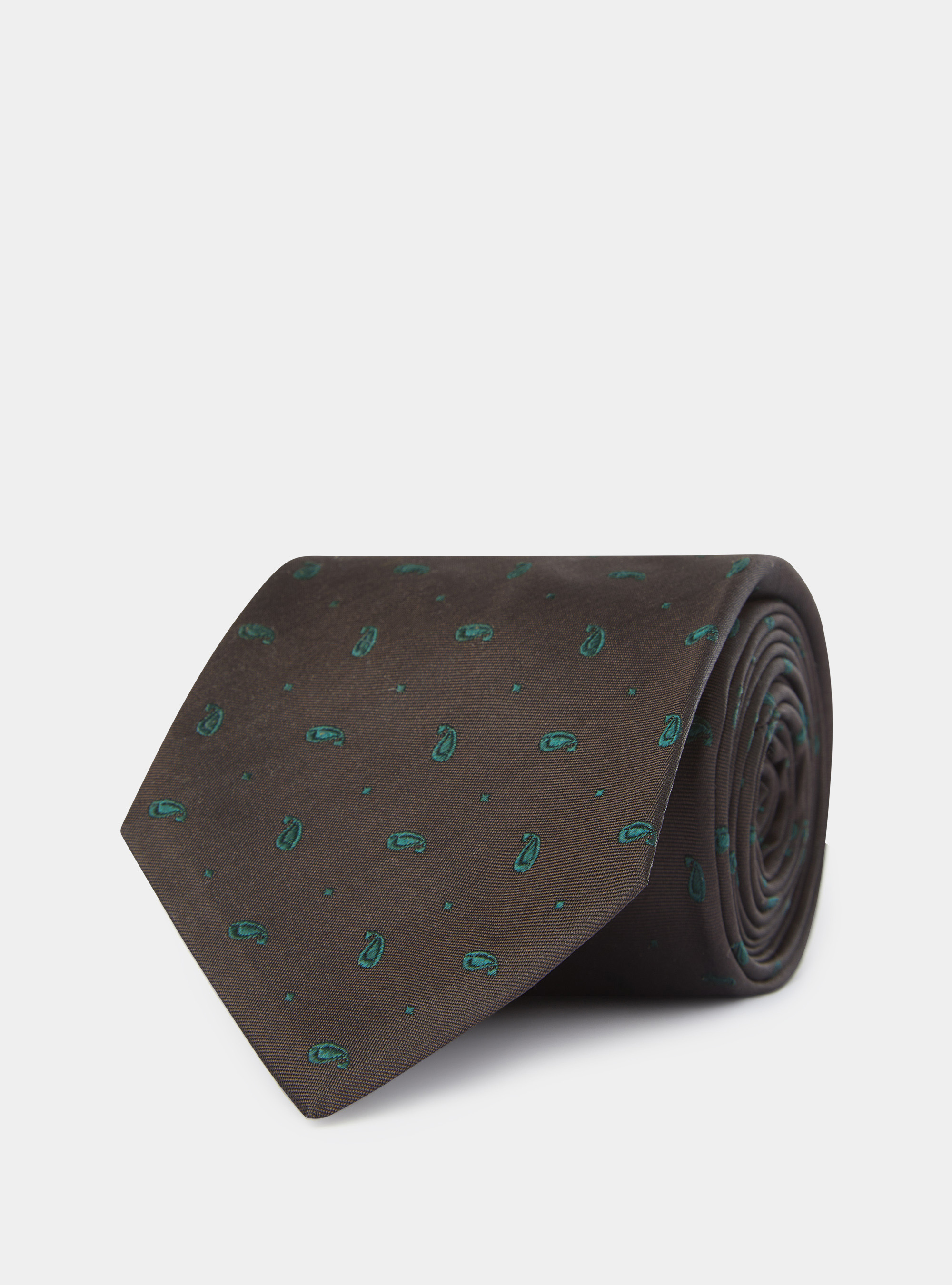 Jacquard silk tie, MARRONE/VERDE BB2