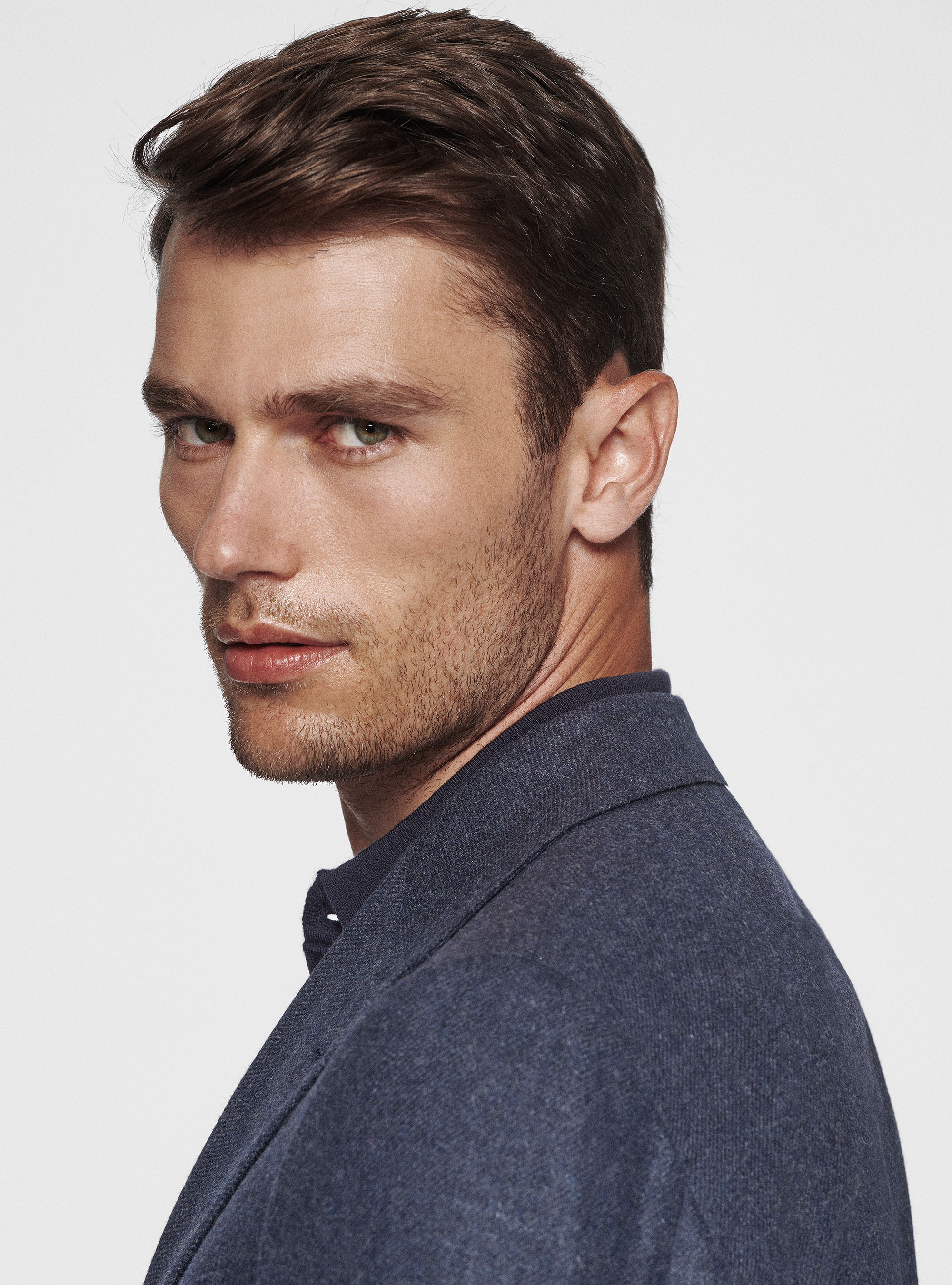 Giacca doppiopetto in flanella Duemilagori, INCHIOSTRO