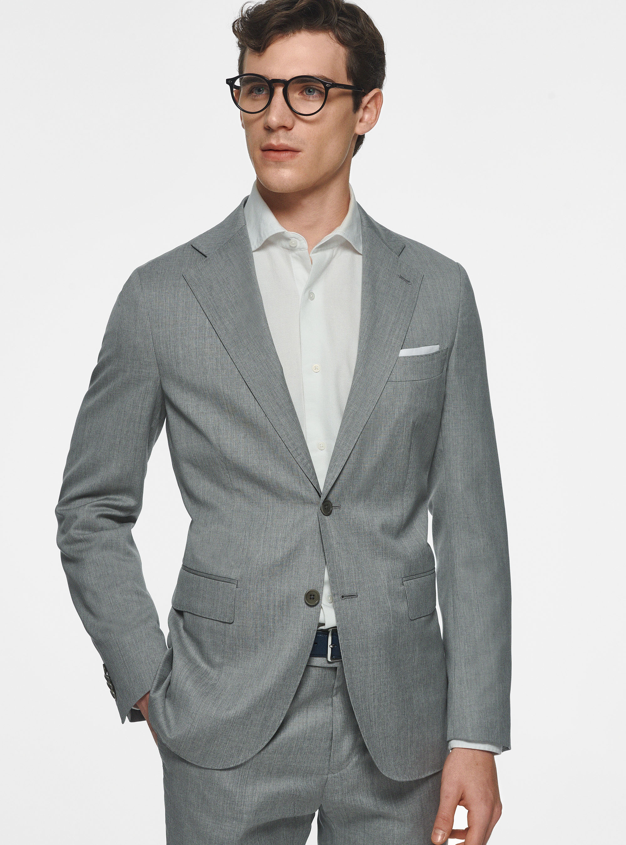 Giacca in pura lana superfine 110's, GRIGIO CHIARO MELANGE