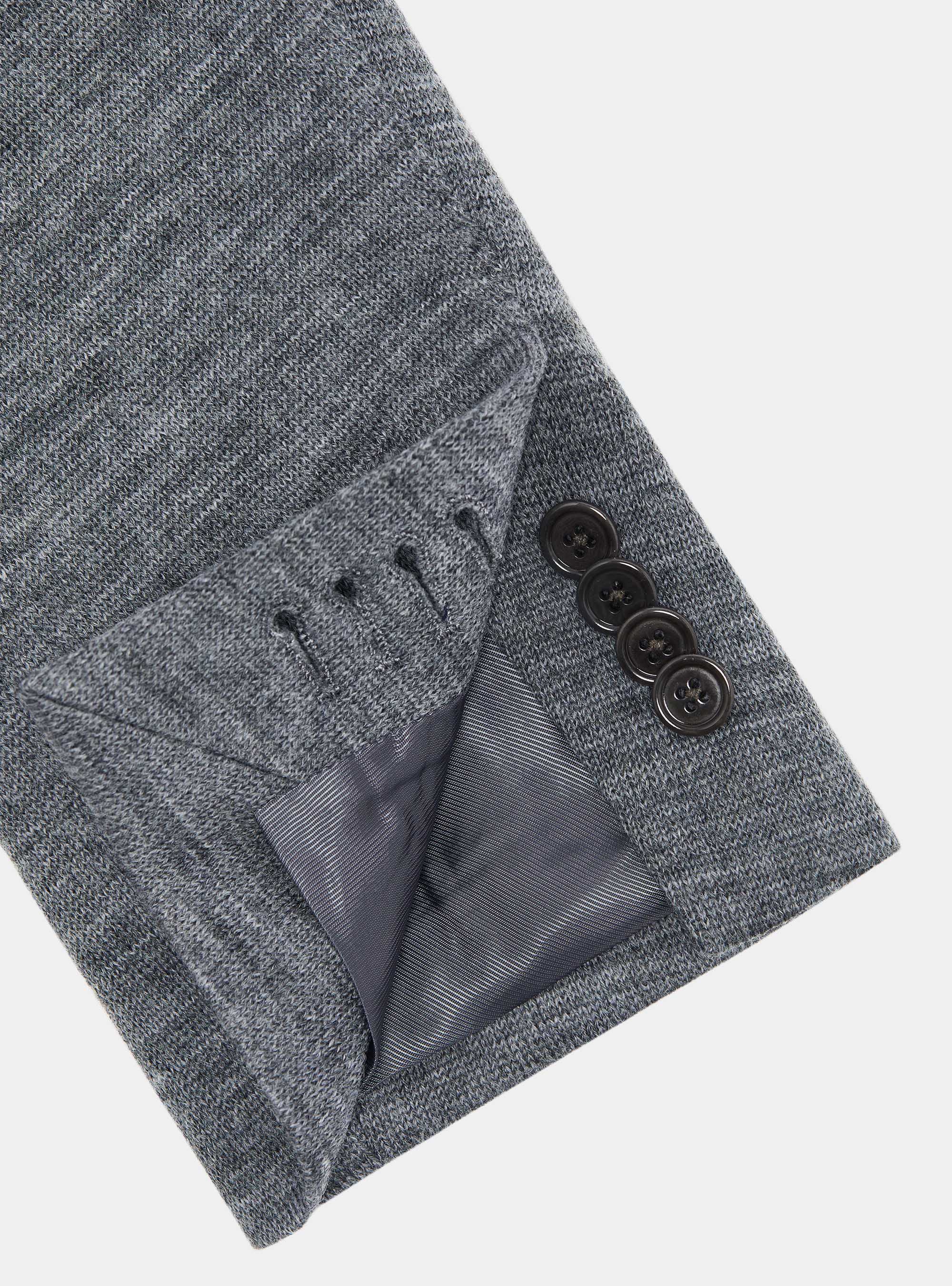 Giacca jersey in lana e cotone, GRIGIO CHIARO