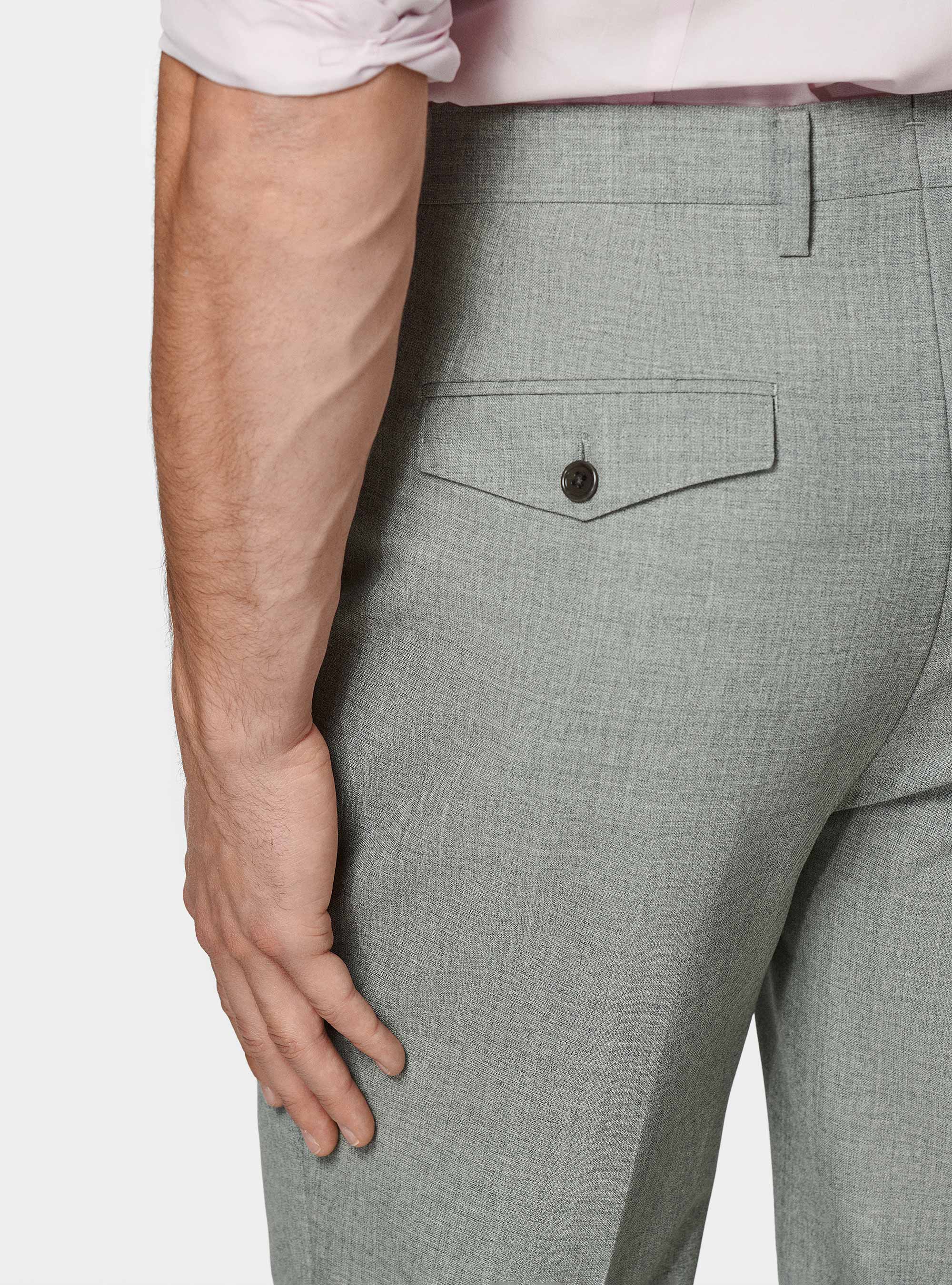 Pantaloni doppia pince in pura lana Vitale Barberis Canonico, GRIGIO CHIARO MELANGE