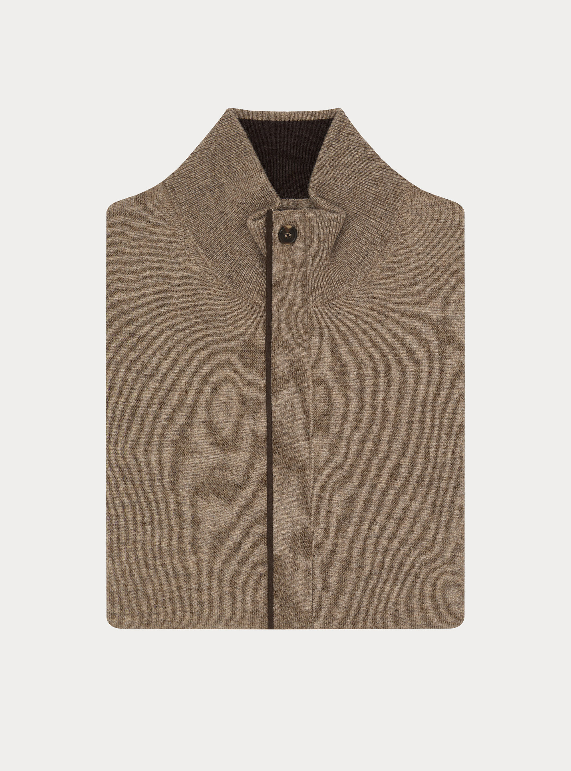 Gilet zipp&eacute; in laine d'agneau et cachemire, BOUE