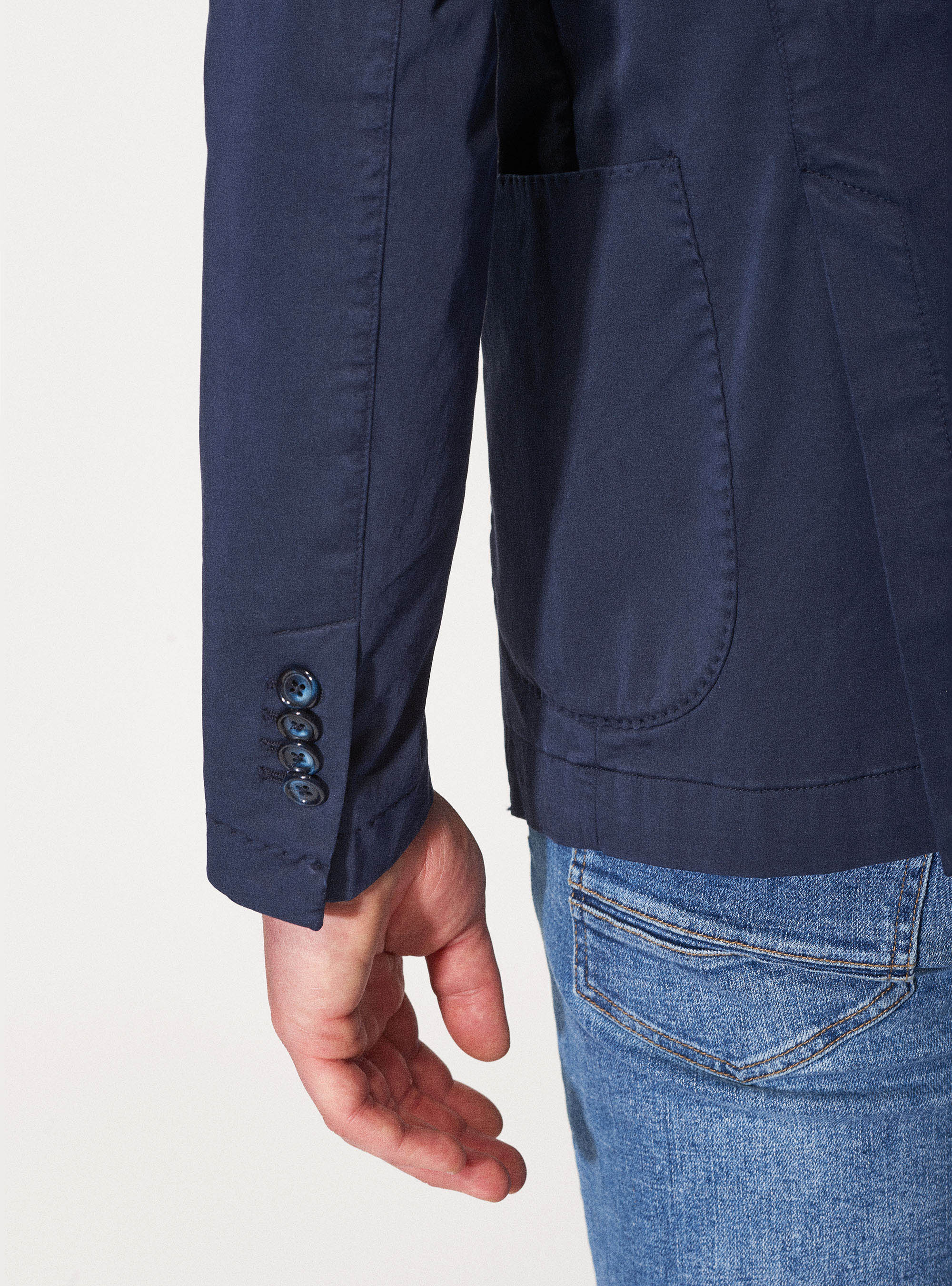 Giacca in cotone stretch, BLU NAVY