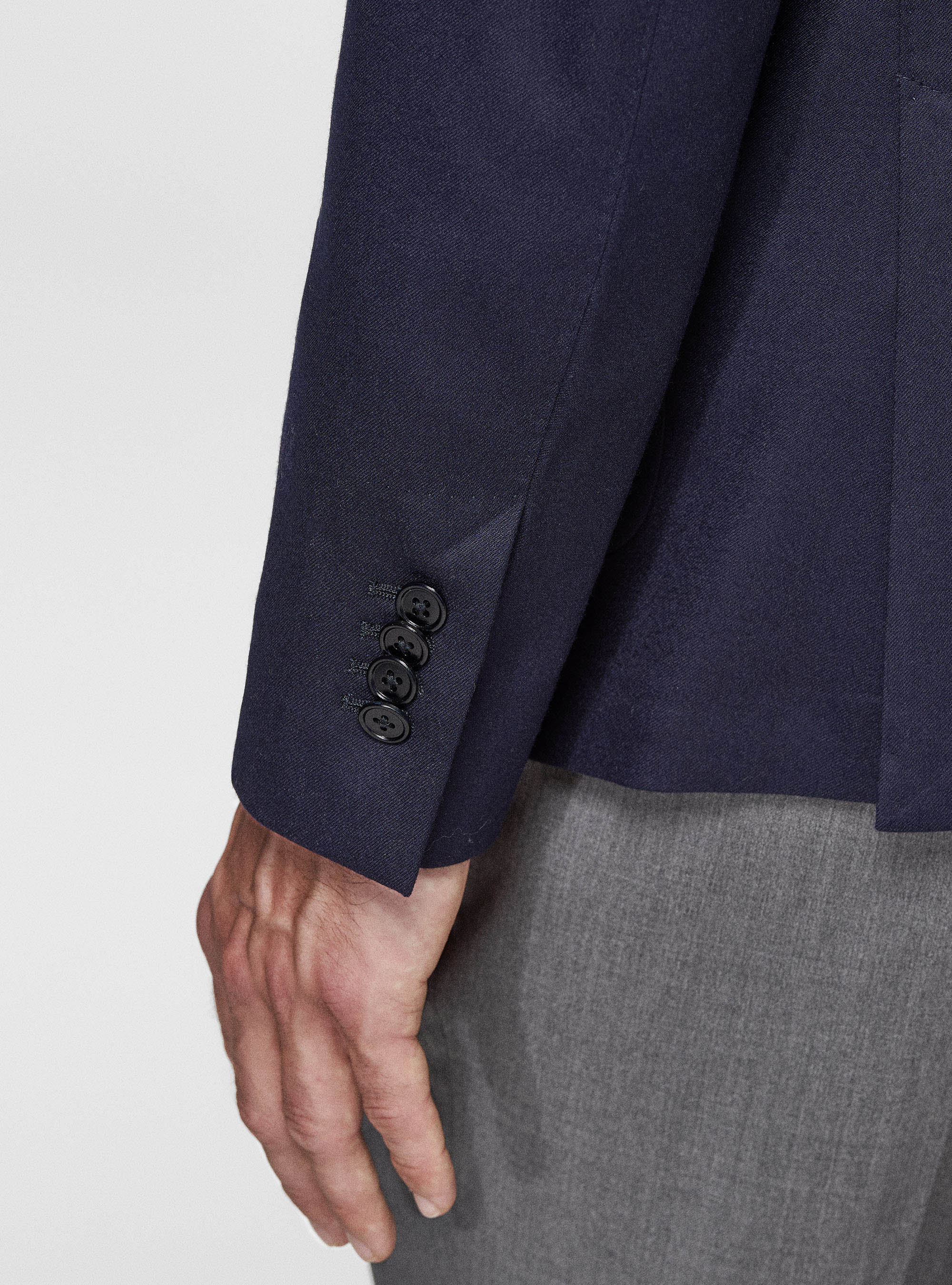 Vitale Barberis Canonico veste en flanelle à double boutonnage, BLEU MARINE