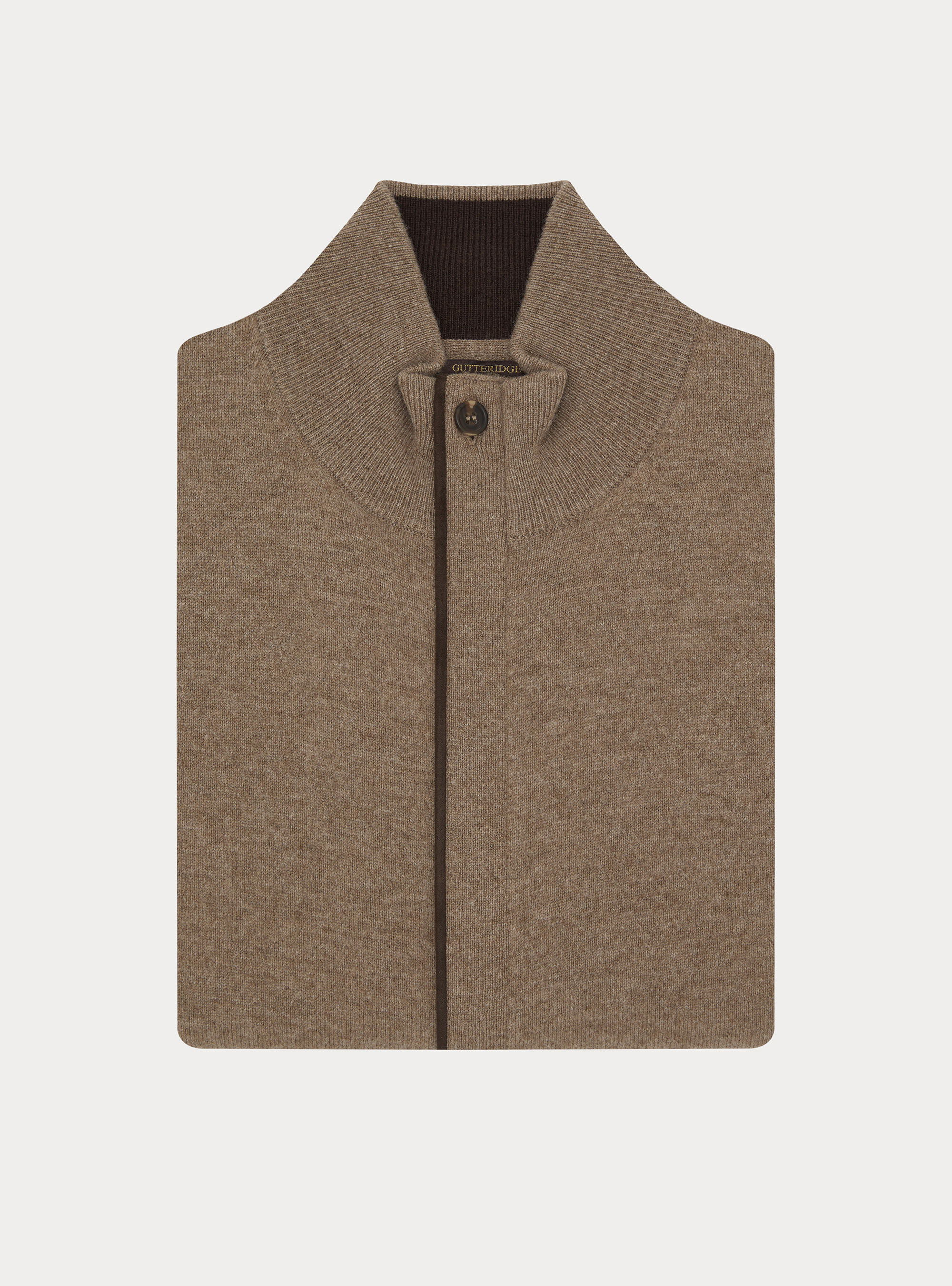 Zip-up cardigan in lambswool and cashmere blend, MUD