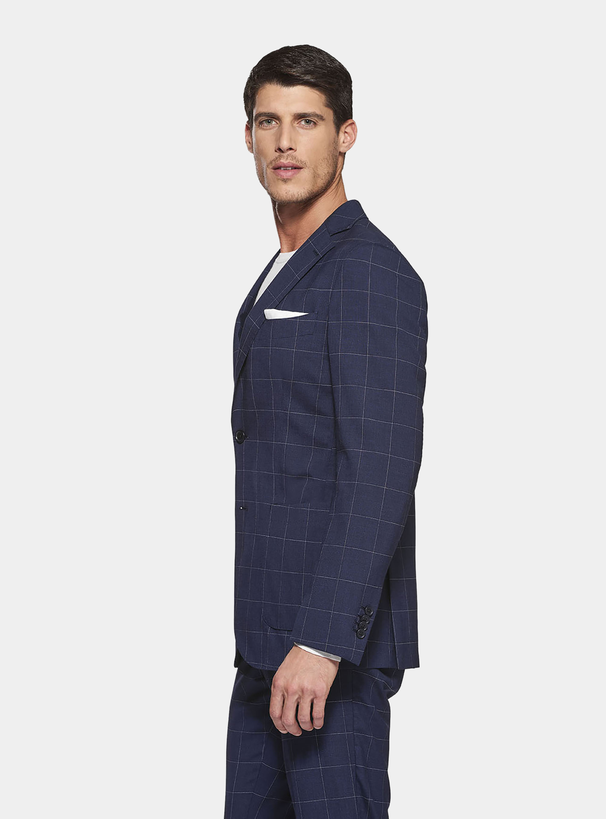 Giacca per abito in lana a quadri, BLU