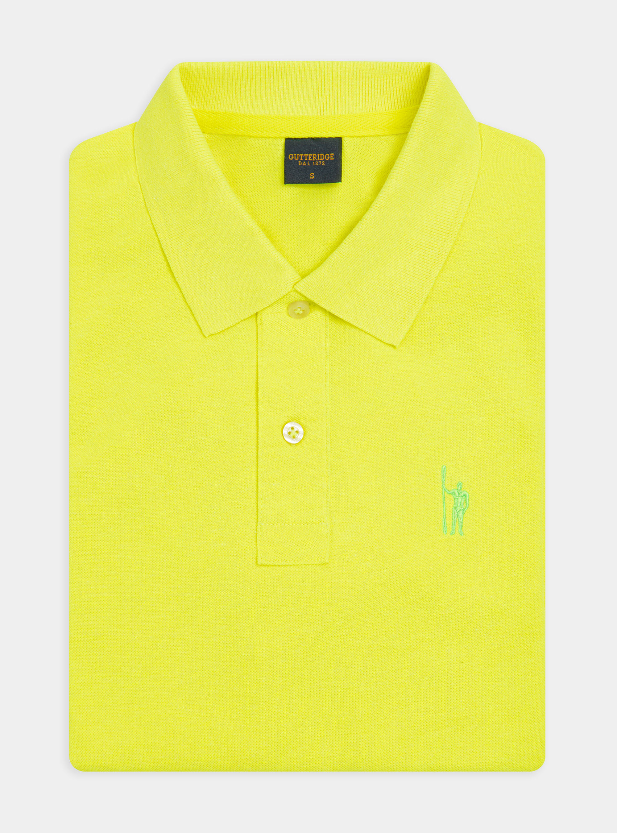 Fluorescent piqué polo shirt with embroidery | Gutteridge