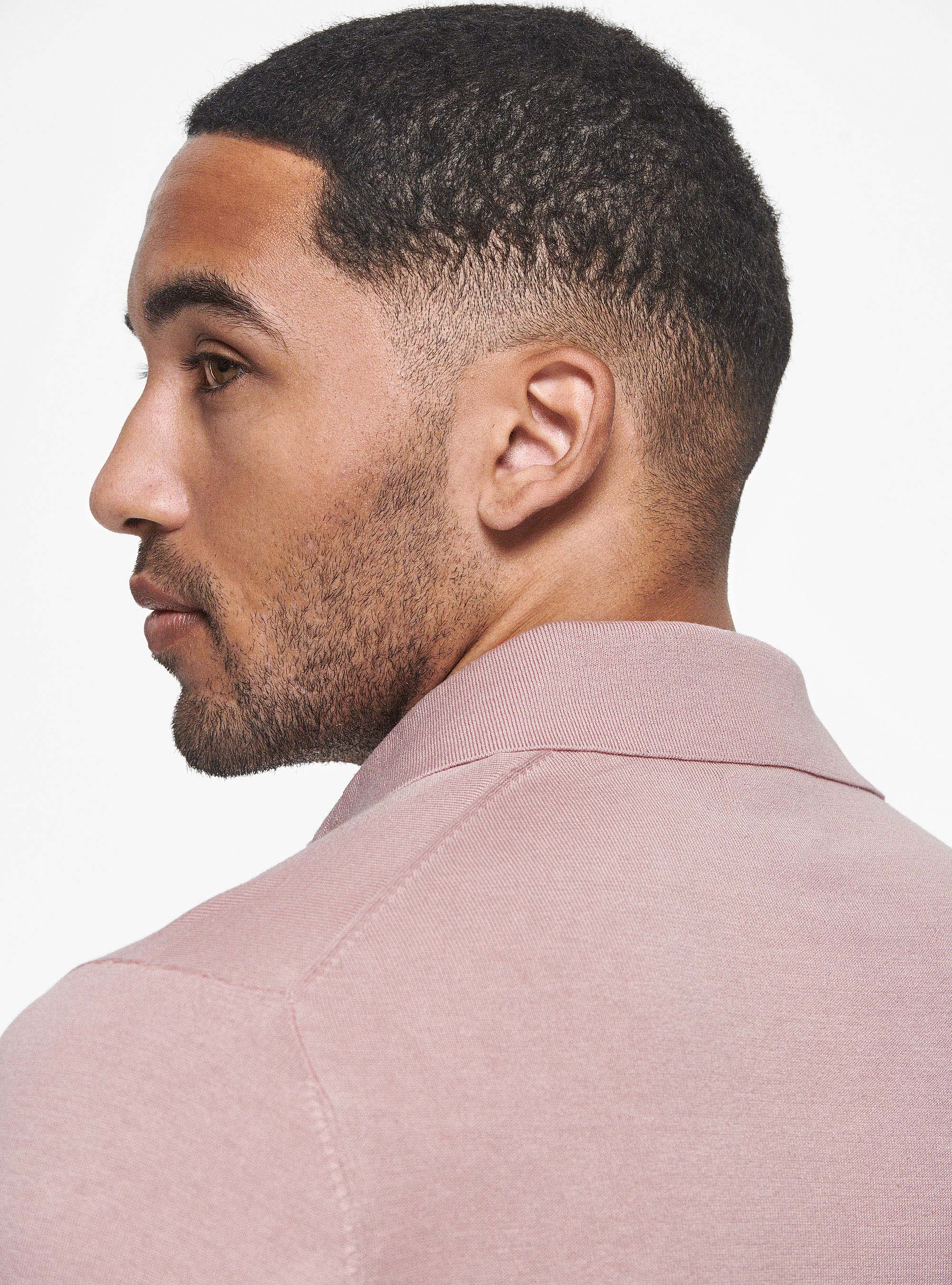 Polo in maglia seta e cotone, 0441C ROSA SCURO