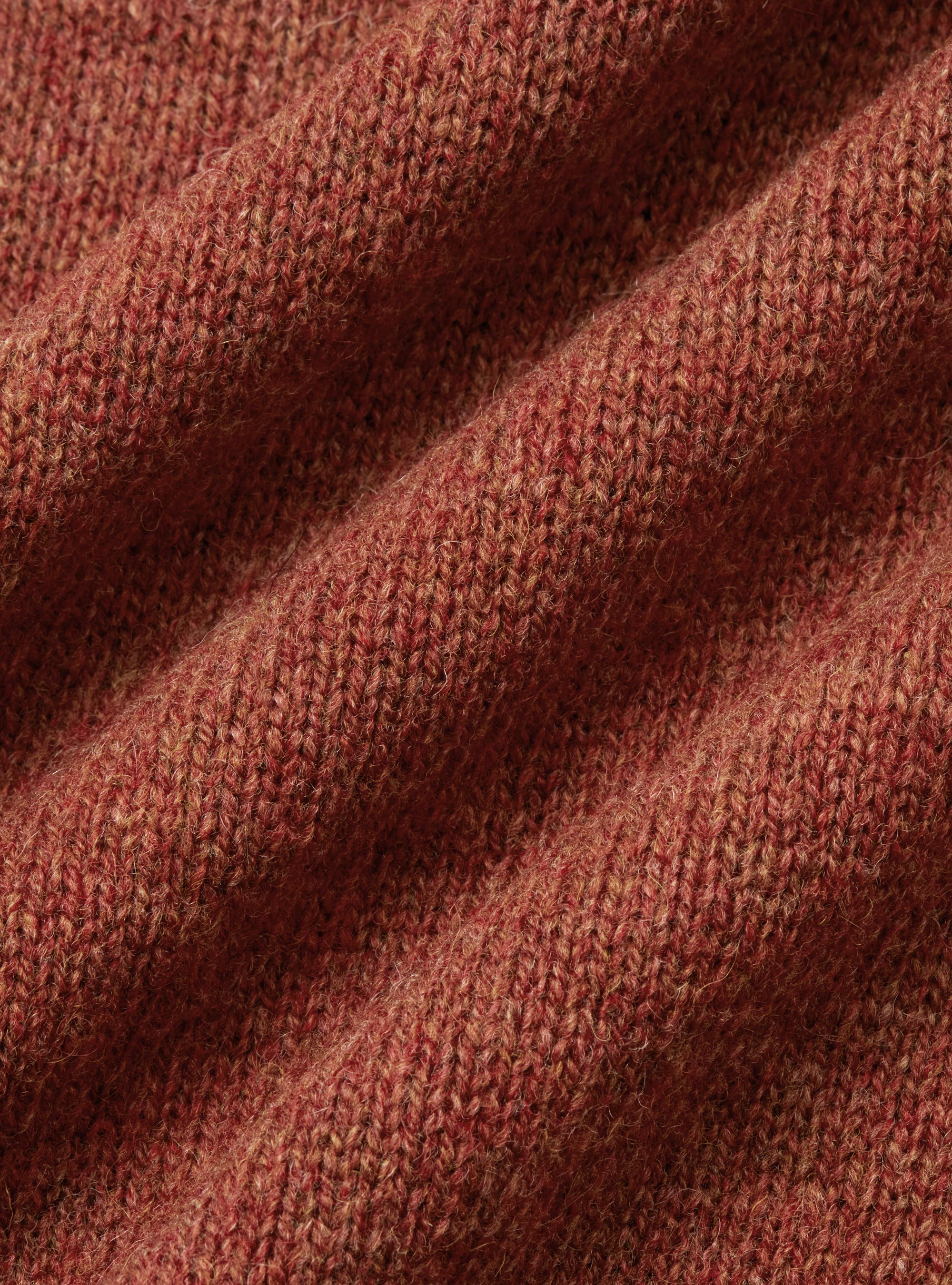 Shetland wool crew-neck sweater, TERRACOTTA